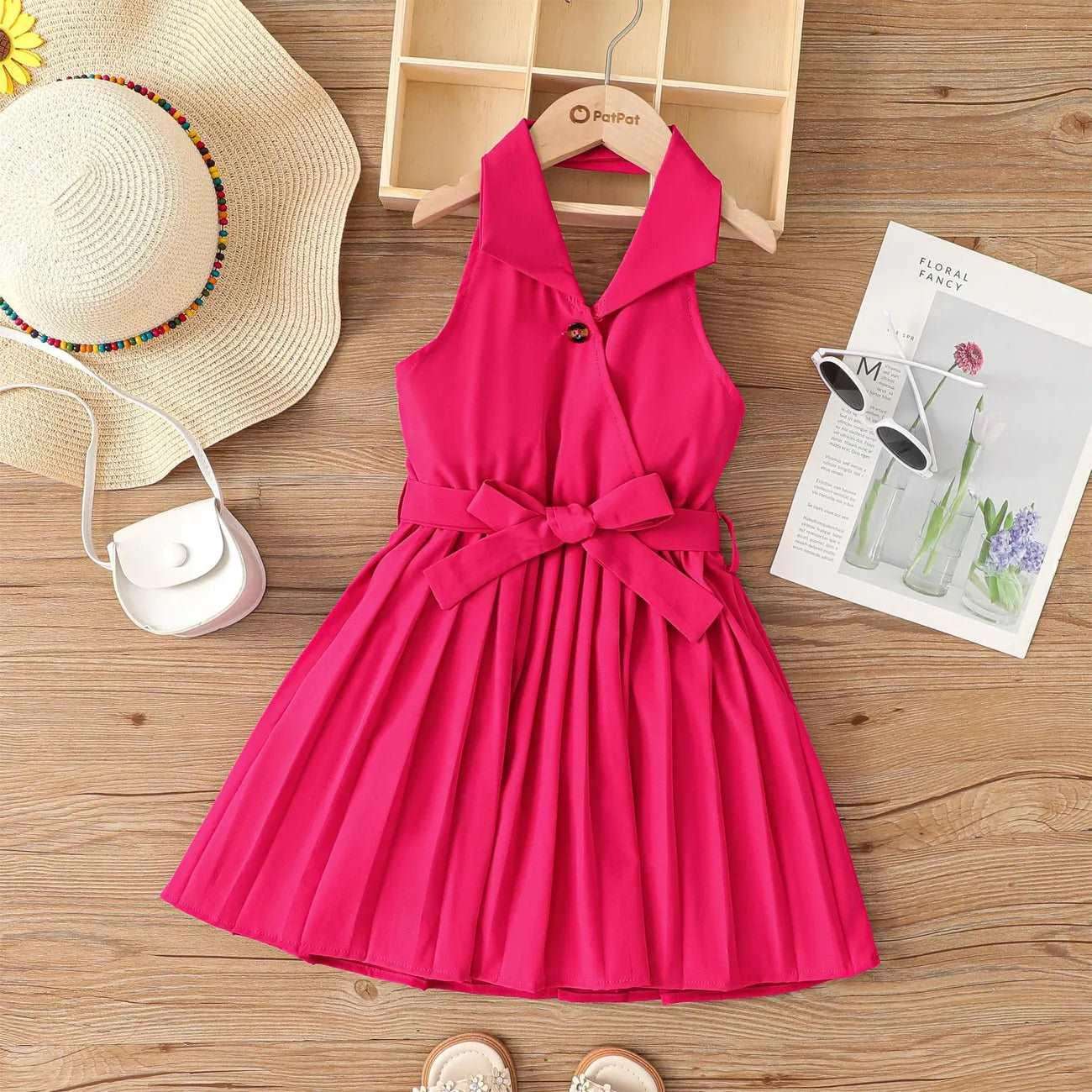 Summer Halter Pleated Dress - Kids Girl Novo Kids Summer Halter Pleated Dress - Kids Girl Novo Kids