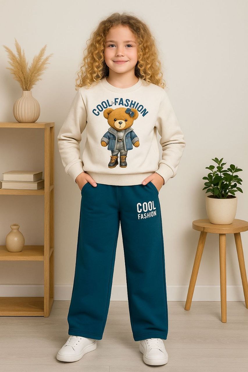 Cool Fashion Bear 2-Piece Blue Girl's Set - Kids Girls(2PCs)