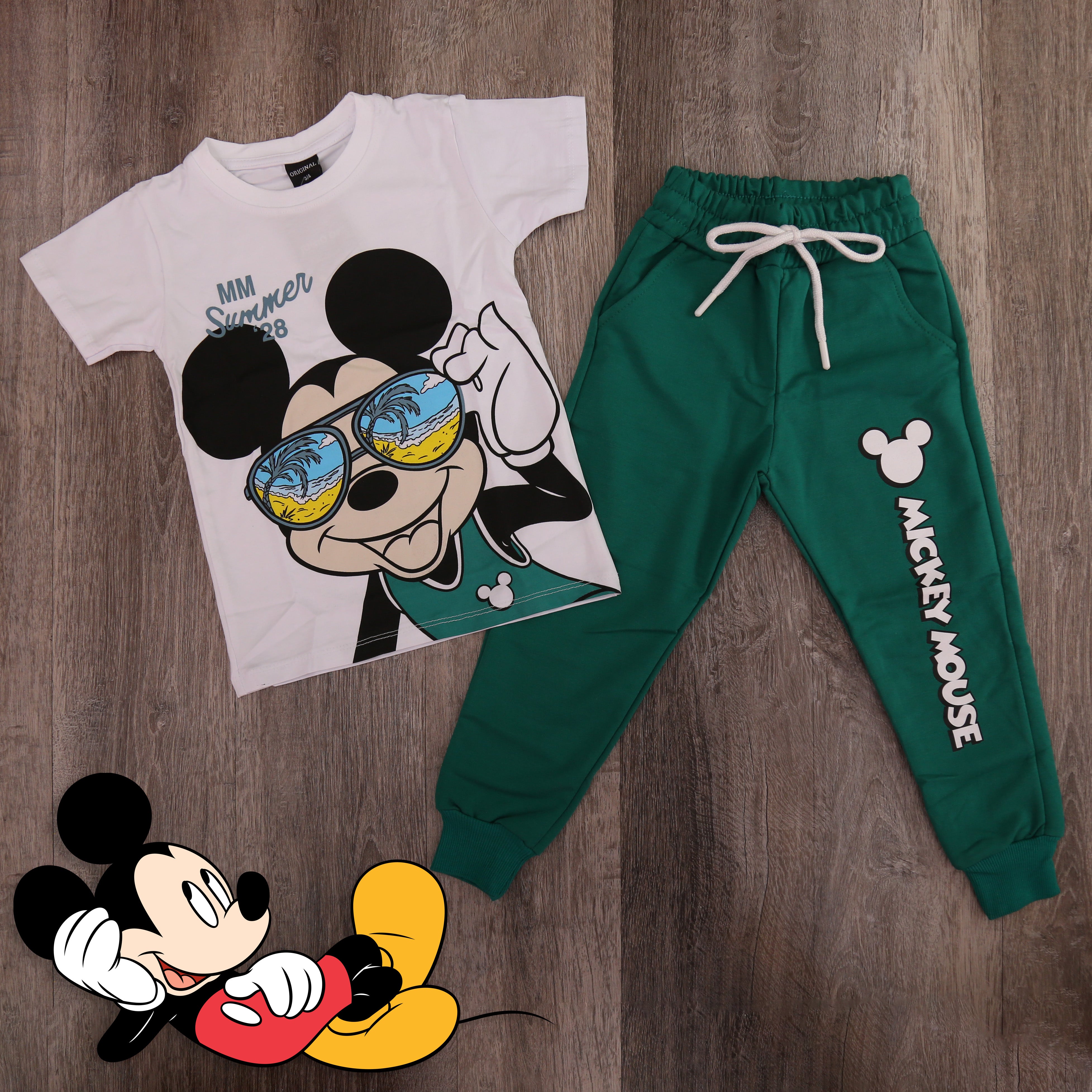 طقم تيشيرت وبنطال ميكي ماوس للأولاد - قطعتين