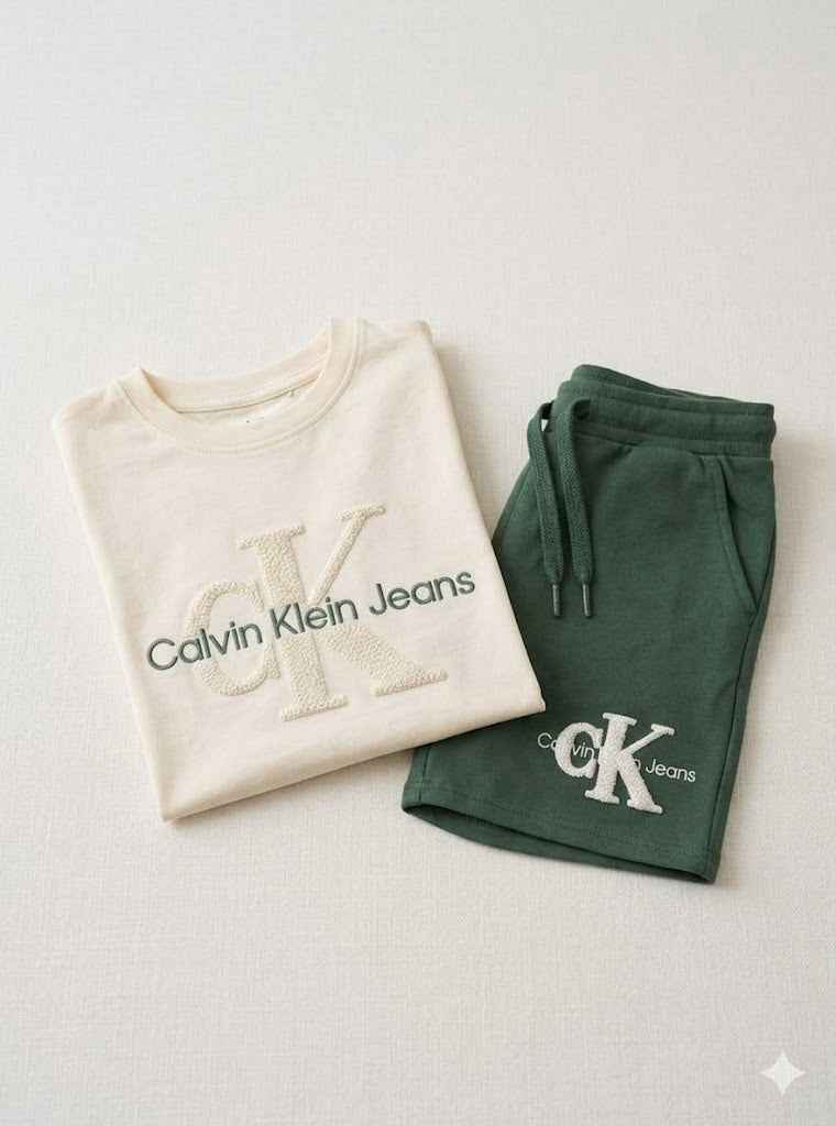 Calvin Klein Jeans Kids Monogram T-Shirt and Shorts Summer Set – Kids Boys (Ages 4 to 12)