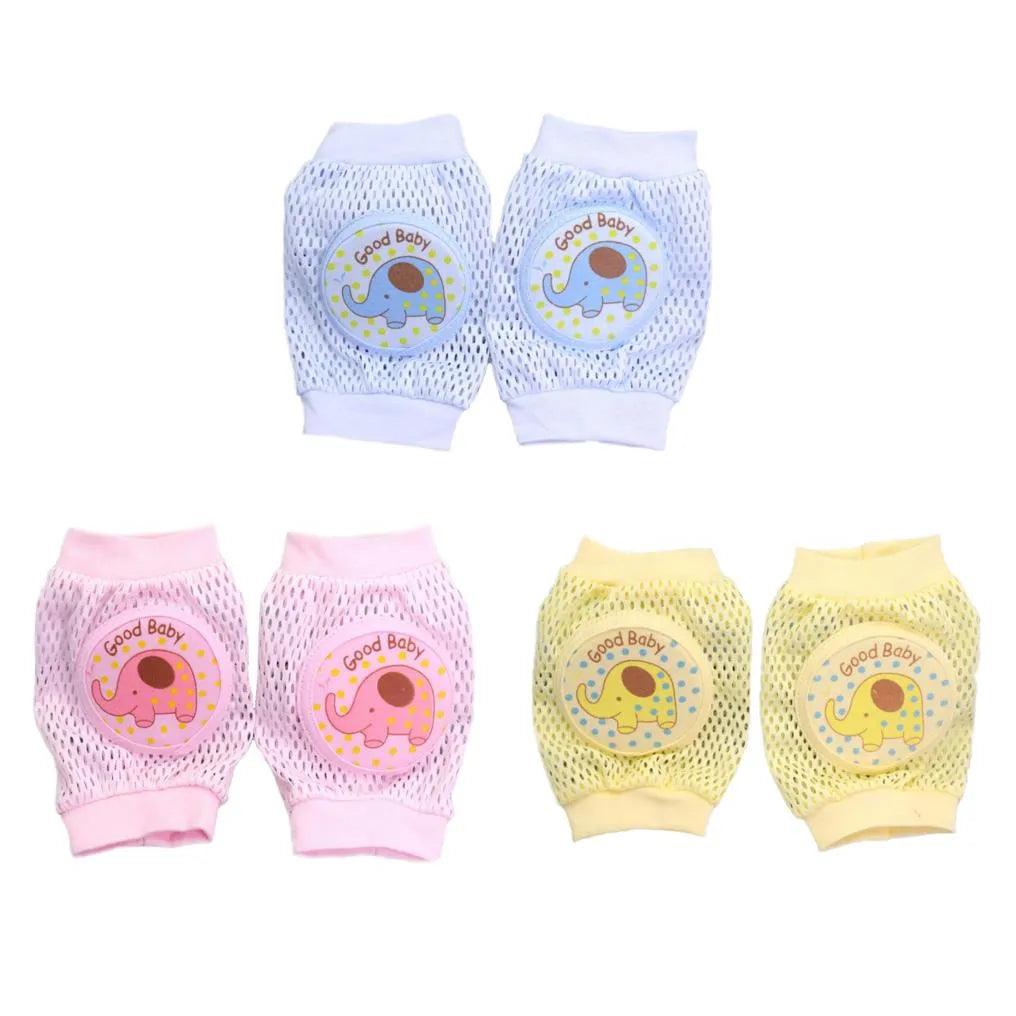 Multi-Colored Mesh Sponge Knee Protectors with Elephant Pattern - Baby Boy/Girl - Novo Kids