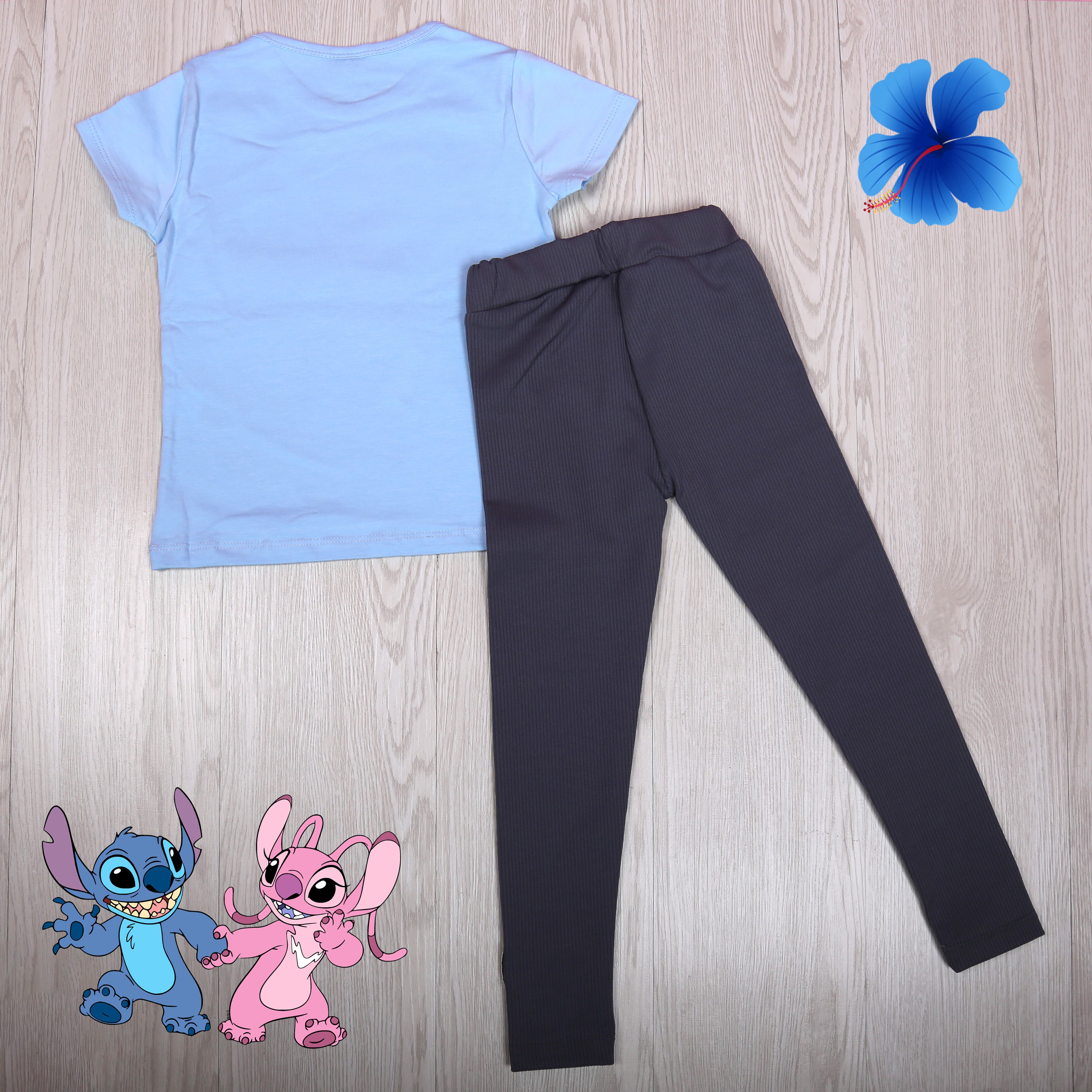 Stitch & Angel Girls Outfit Set (Blue) - Kids Girls (2PCs)