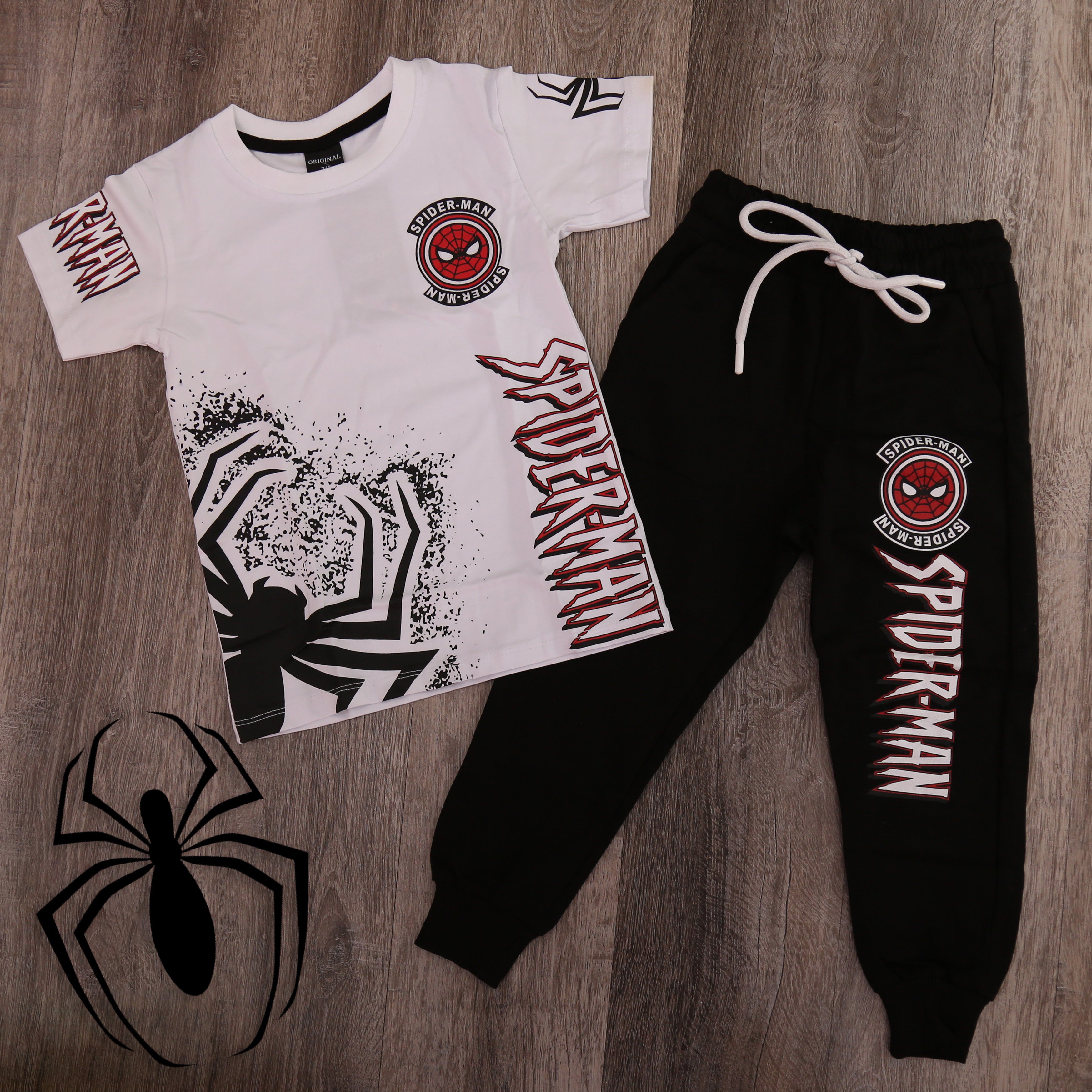 Ionic Spiderman Design Outfit Set Shirt and Pants- Toddler/Kids Boys (2PCs)