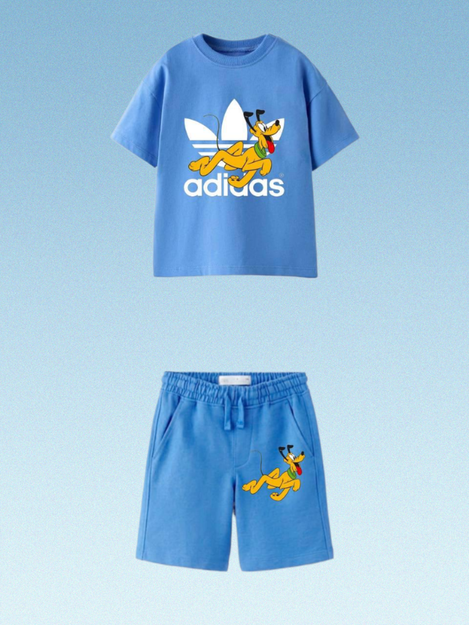 Pluto x Adidas-Inspired Blue Boys' Summer Set – Kids Boys