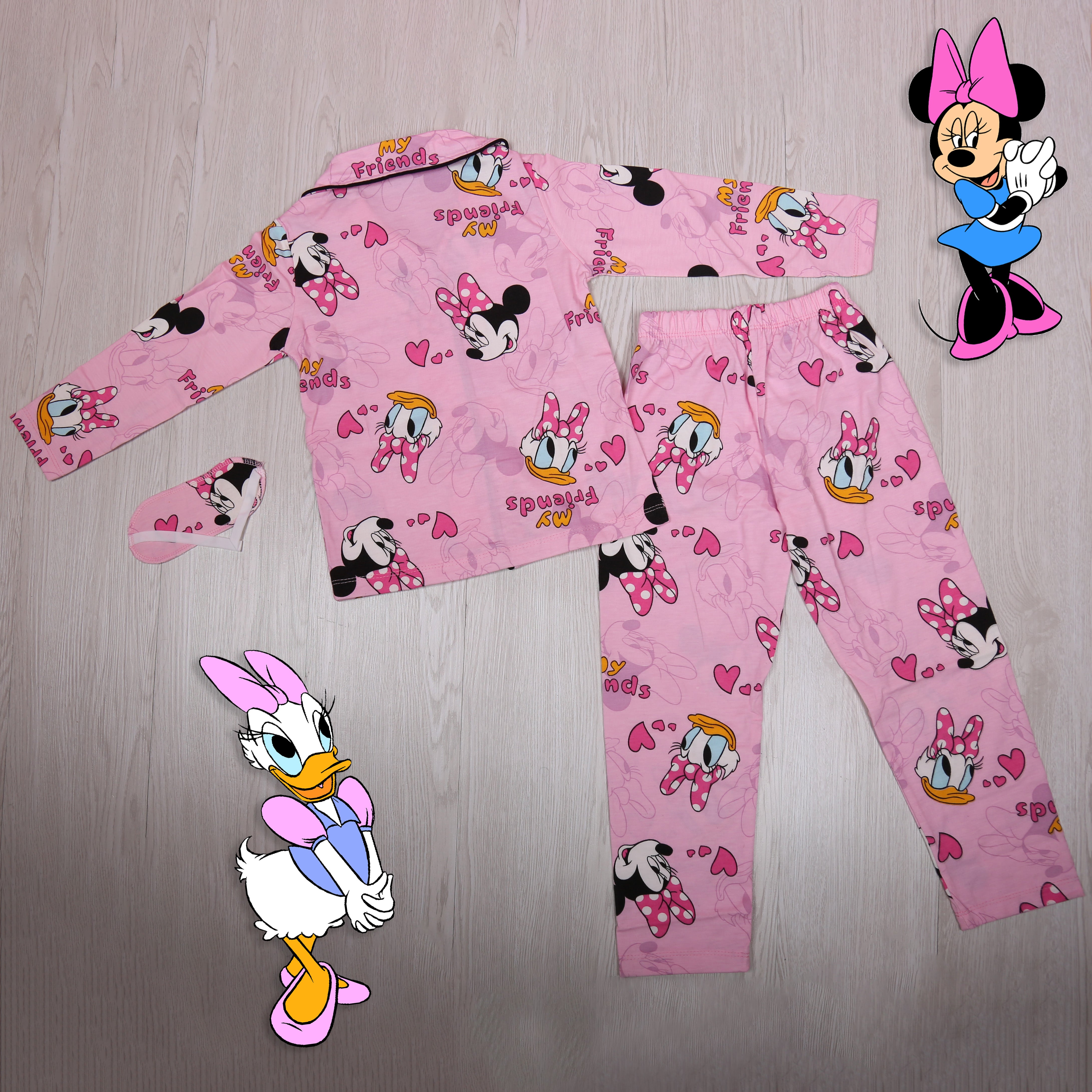 Long Sleeve Pink Minnie & Daisy Pajama - Kids Girls.