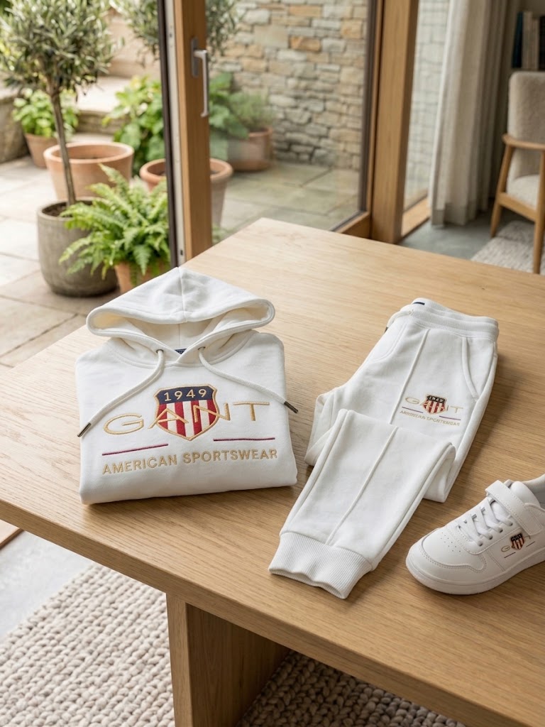 GANT Kids Unisex White Tracksuit Autumn Set - Kids Boys/Girls (4 -15Y)