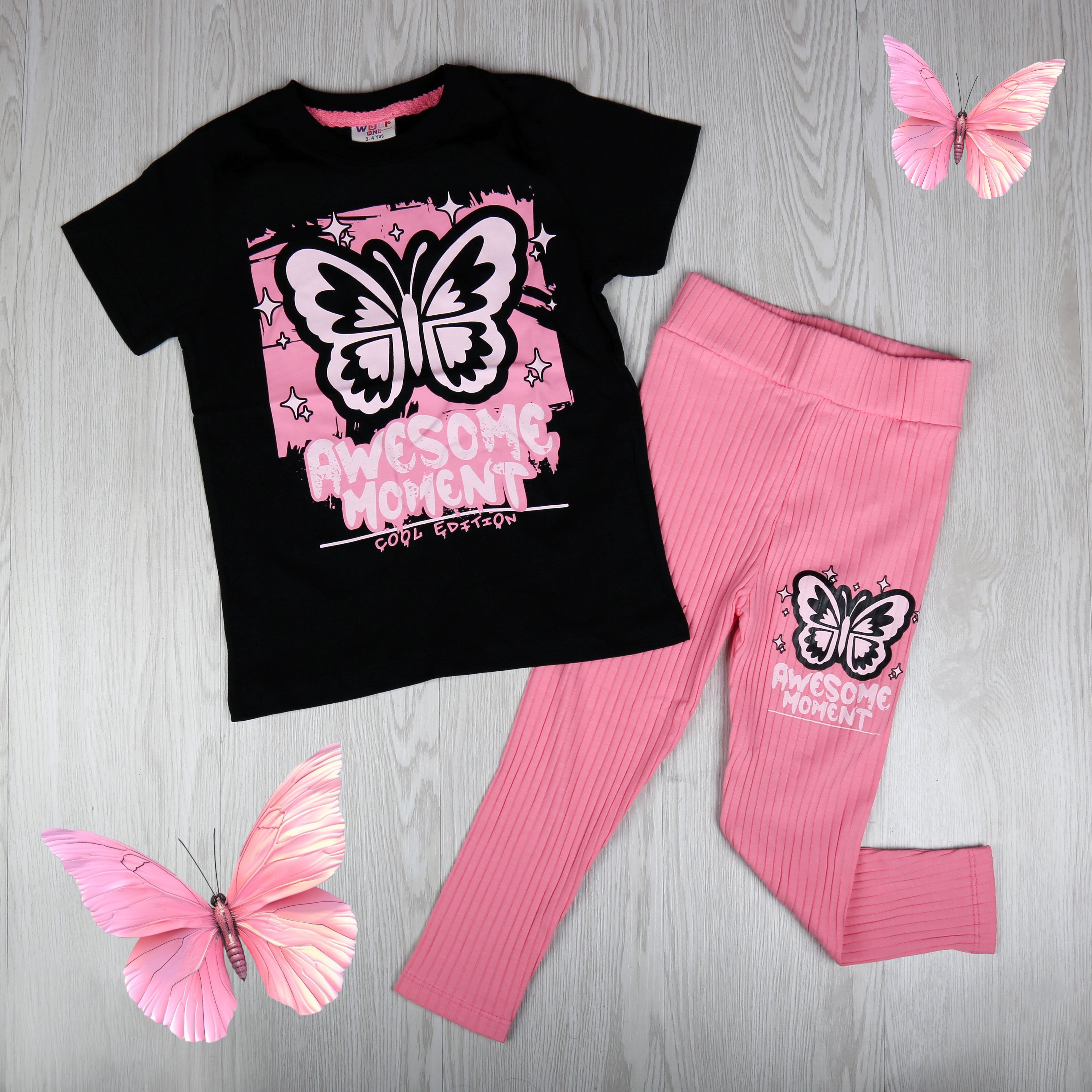 Awesome Moment Butterfly Girls Set – Cool Edition - Kids Girl (2PCs)