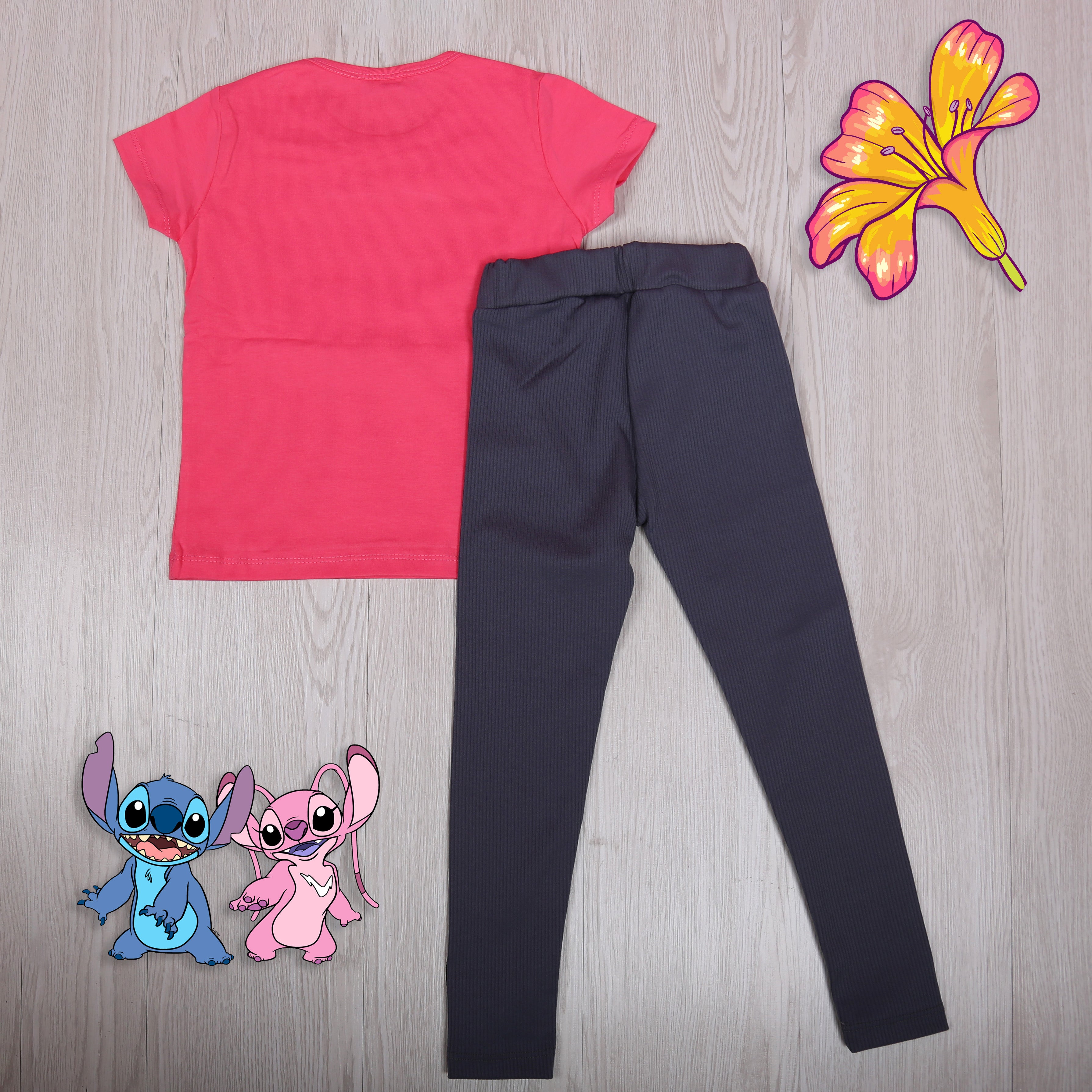Stitch & Angel Girls Outfit Set (Pink) - Kids Girls (2PCs)