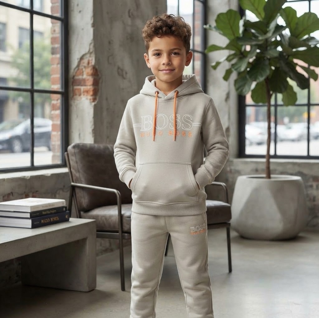 Beige  Air Jordan Fleece Tracksuit Set- Boys (2-16Y)