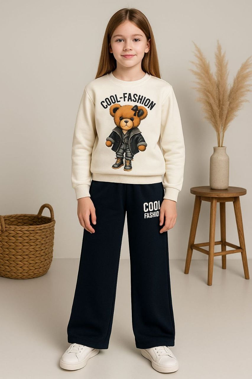 Cool Fashion Bear 2-Piece Black Girl's Set - Kids Girls(2PCs)