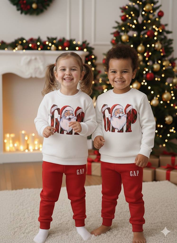 GAP Santa Christmas White and Red Tracksuit Set- Kids Boys/Girls (3-12Y)