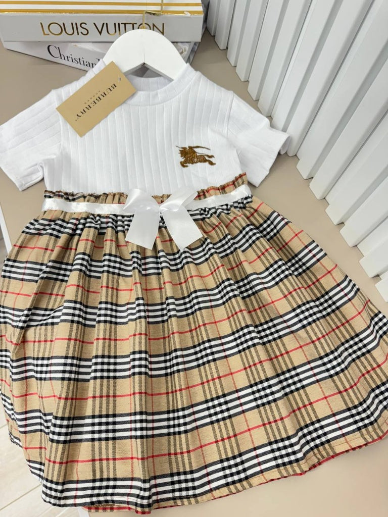 Burberry Elegant Plaid Bow Dress for Girls Dress - Kids Girls (Age 2 -10Y)