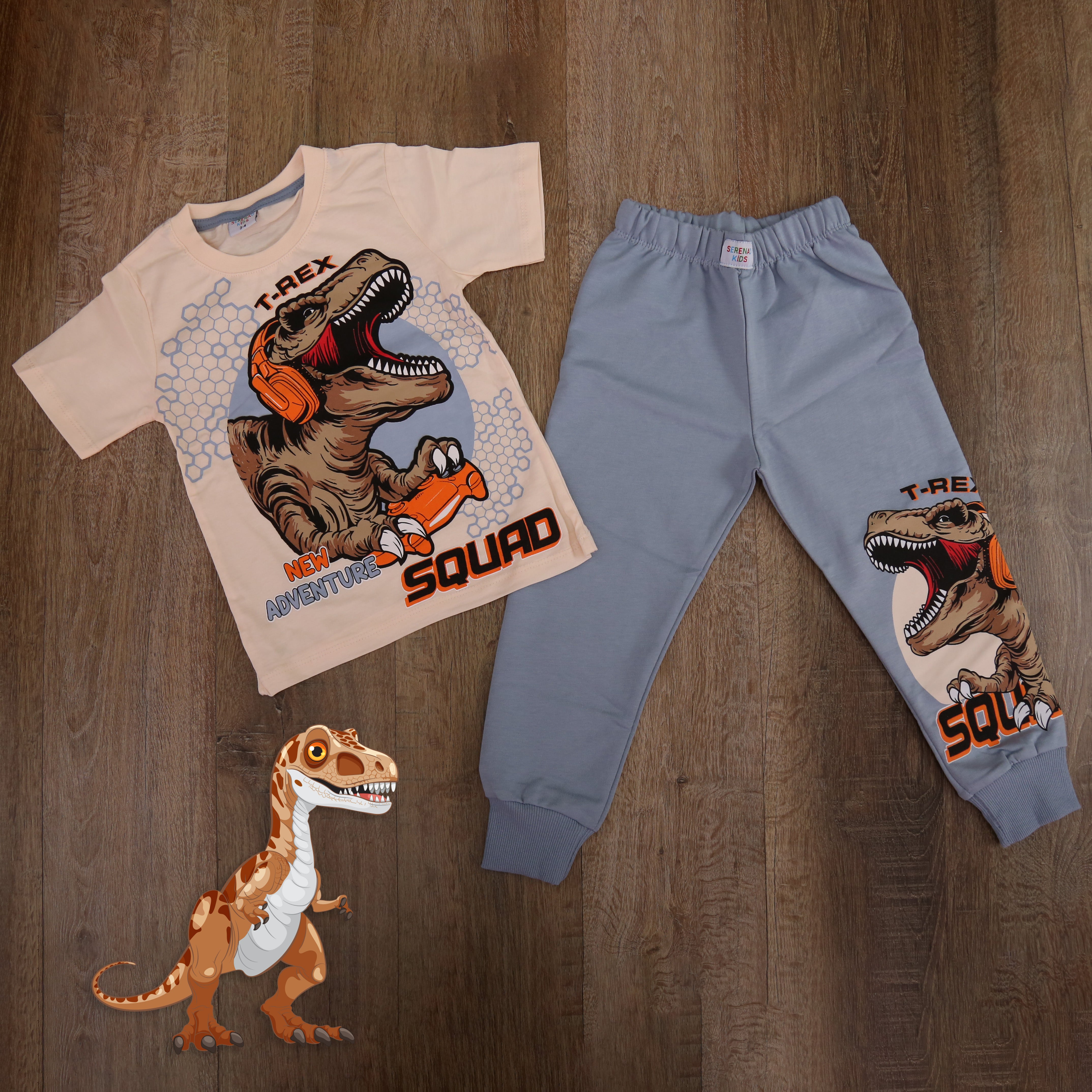 T-Rex Squad Adventure Kids' Outfit Set - Kids Boys (2Pcs)