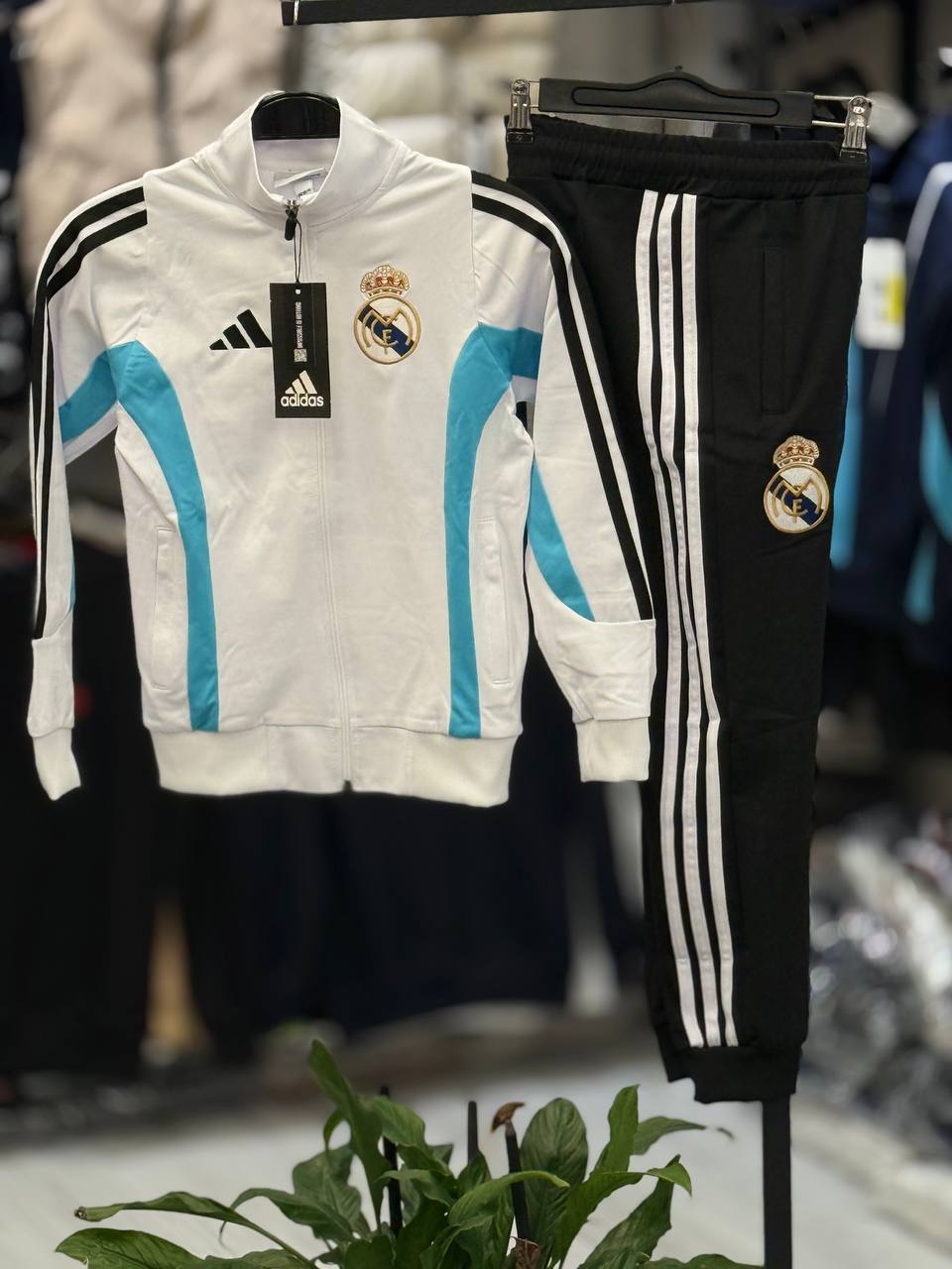 Real Madrid white - Blue Tracksuits set - Kids/Teen Boys (2Pcs)