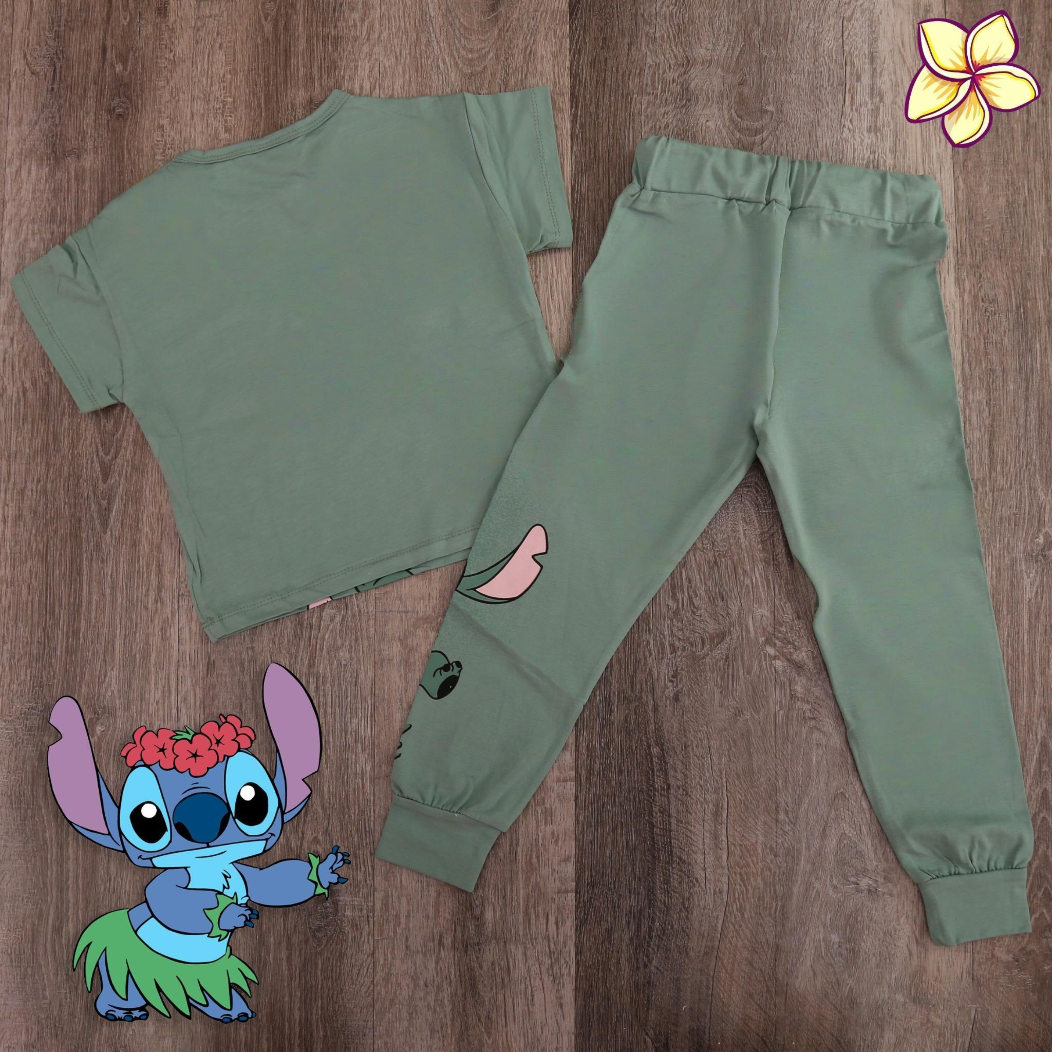 Aloha Stitch Kids Set (Green) – T-Shirt and Joggers - (2PCs)