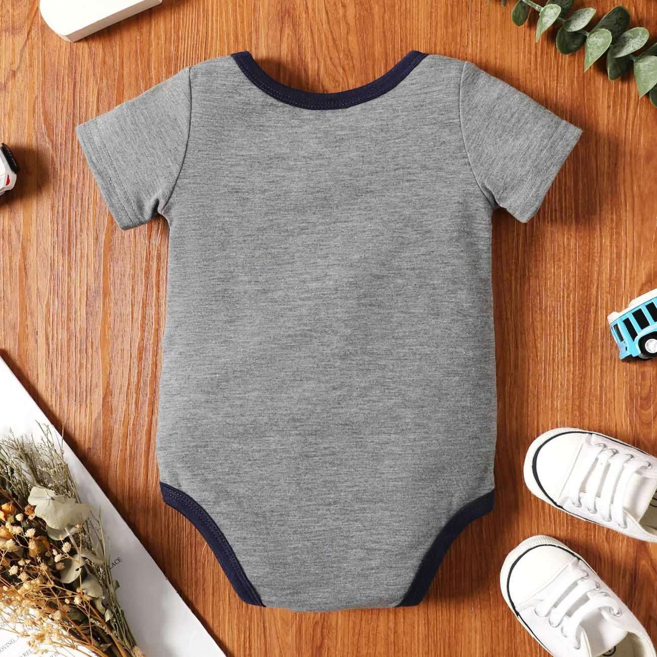 Cartoon Vehicle Print Short-sleeve Romper - Baby Boys - Novo Kids