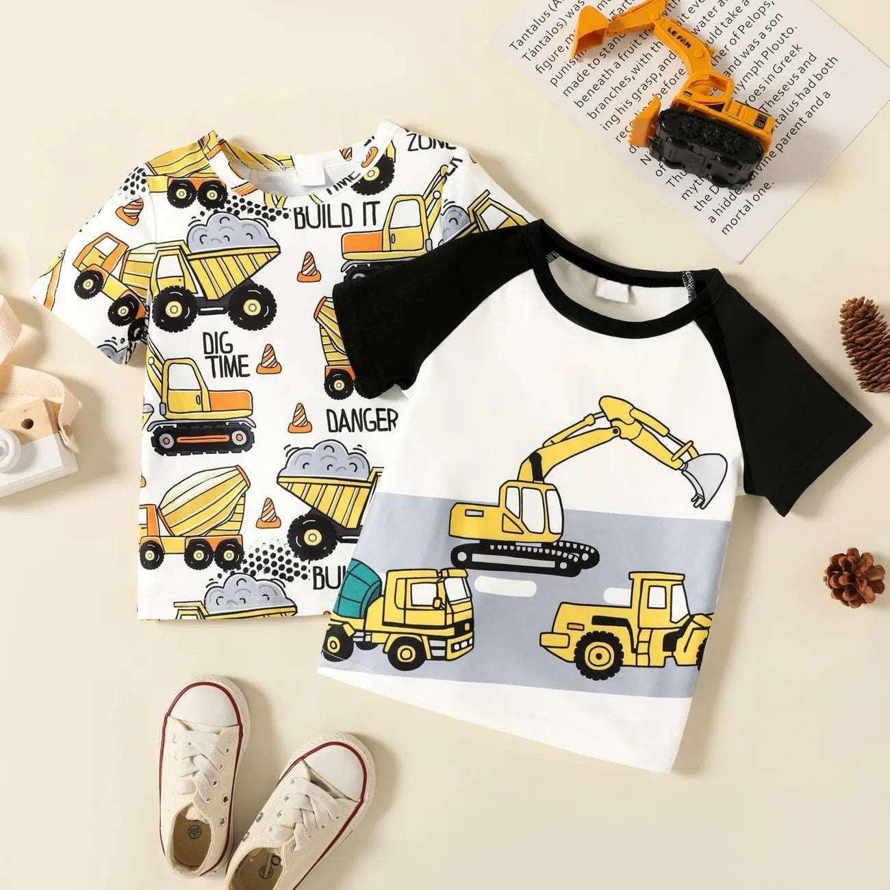 Vehicle Print Color block Short-sleeve Tee - Toddler Boy - Novo Kids