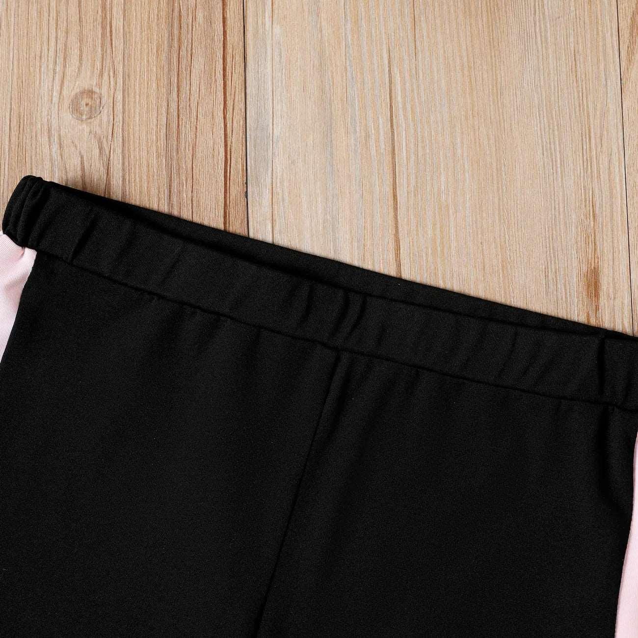 Letter Heart Print Pink Tee and Capri Pants Set - Kids Girl (2Pcs) - Novo Kids