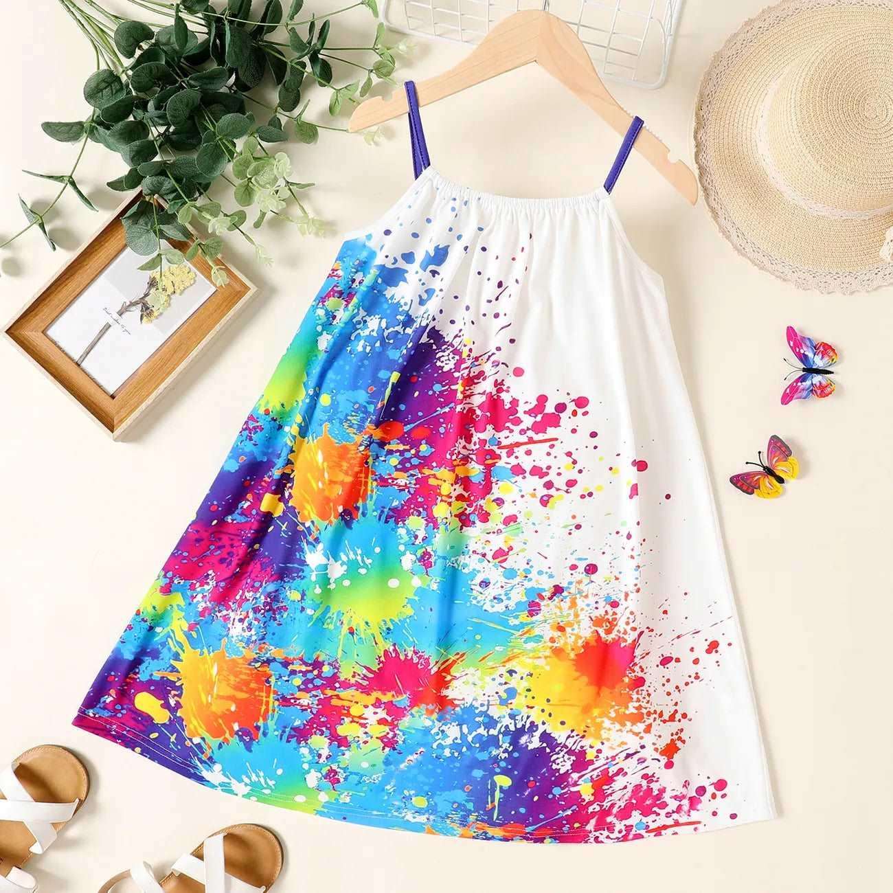 Butterfly Print Cami Dress - Kids Girl - Novo Kids