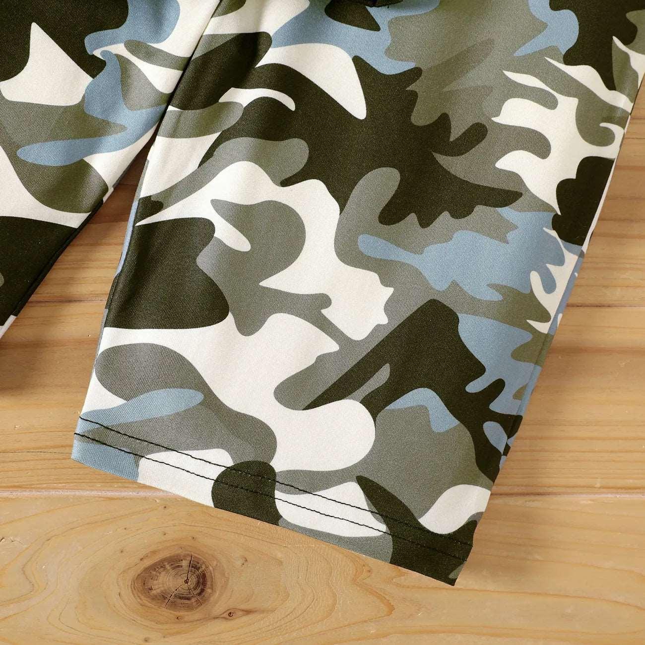 Camo Bag Print Tee & Shorts Set - Kids Boys (2pcs) - Novo Kids