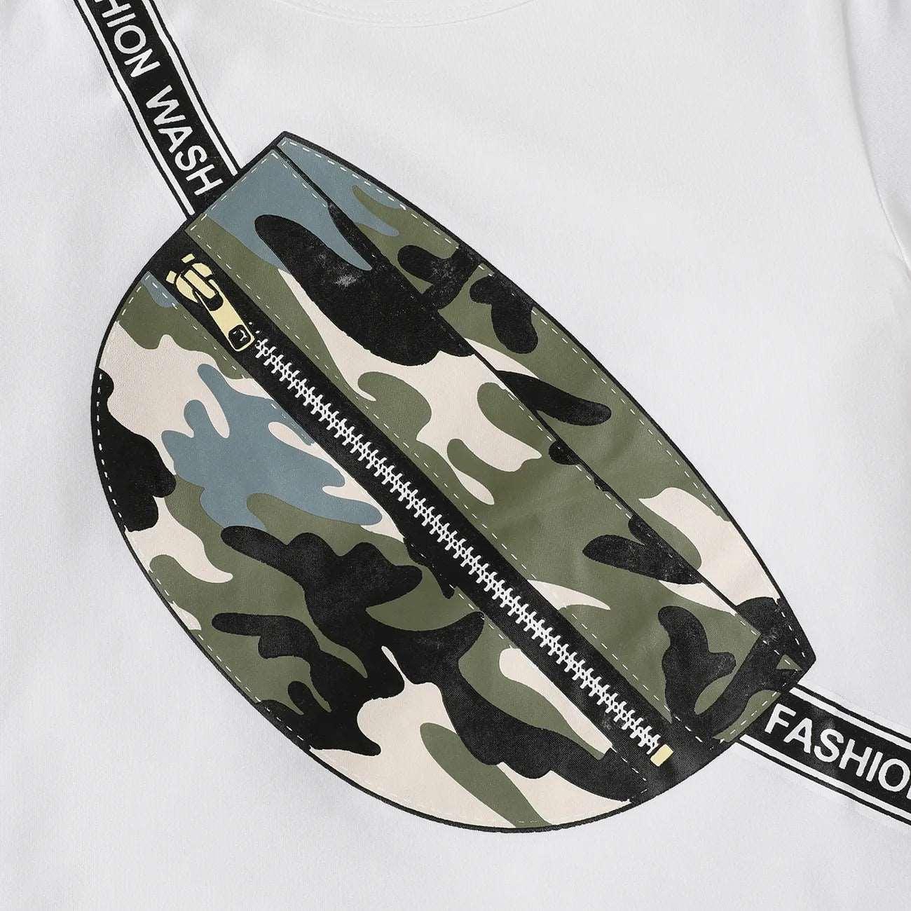 Camo Bag Print Tee & Shorts Set - Kids Boys (2pcs) - Novo Kids