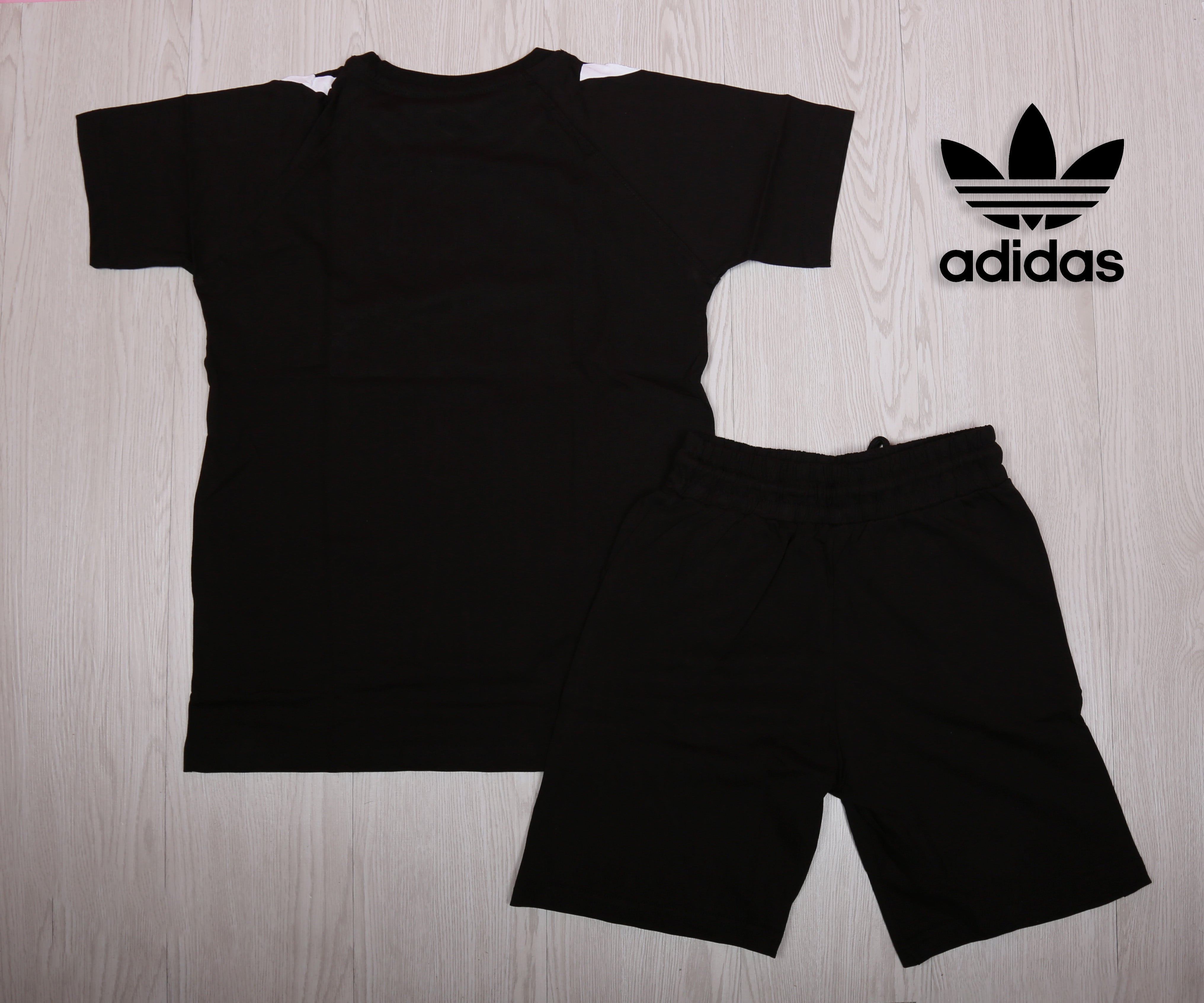 Adidas Boys’ Black  Set Top, Short and Hat- Kids Boys (3PCs)
