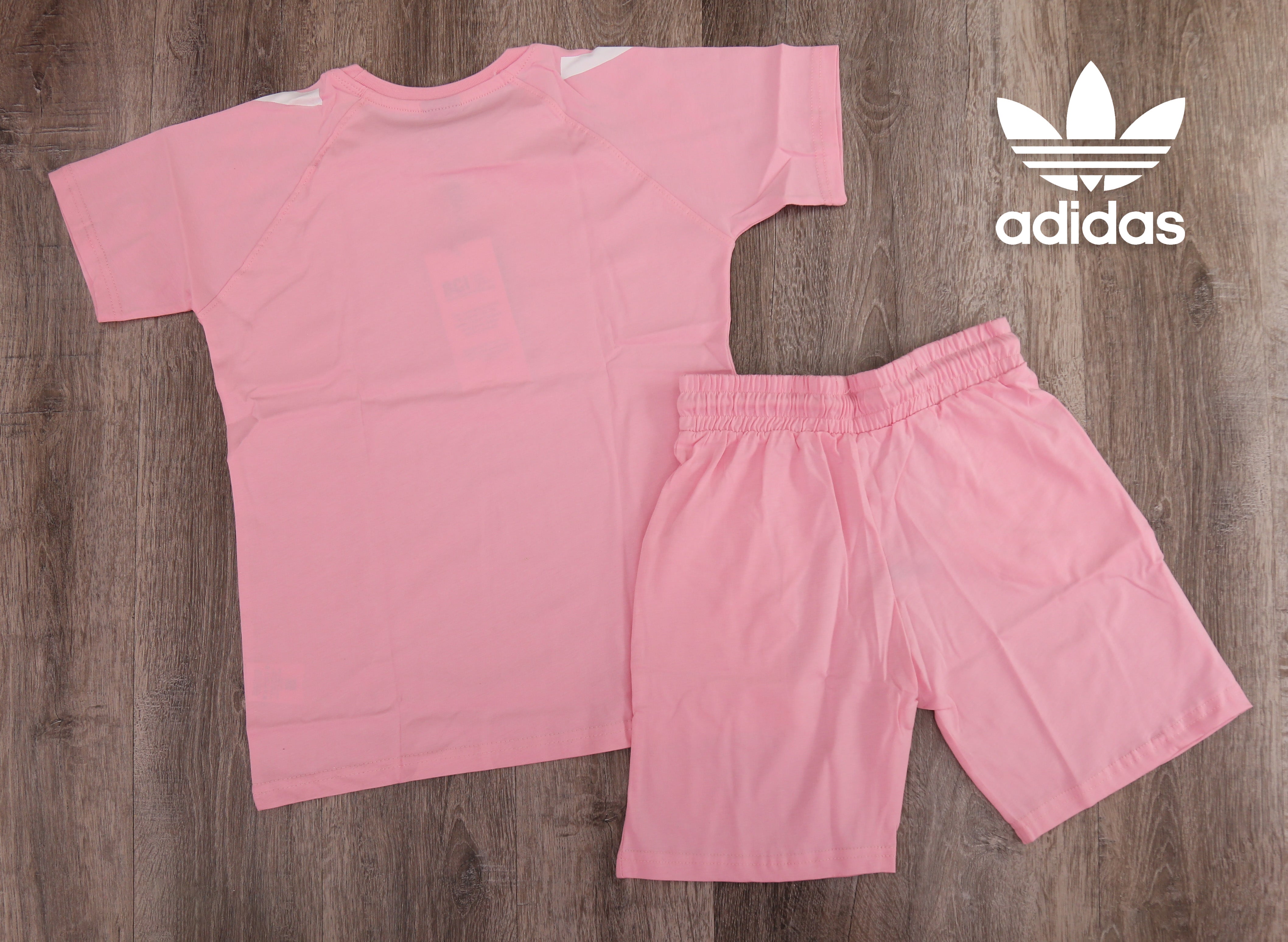 Adidas Girls’ Pink  Set Top, Short and Hat- Kids Girls (3PCs)