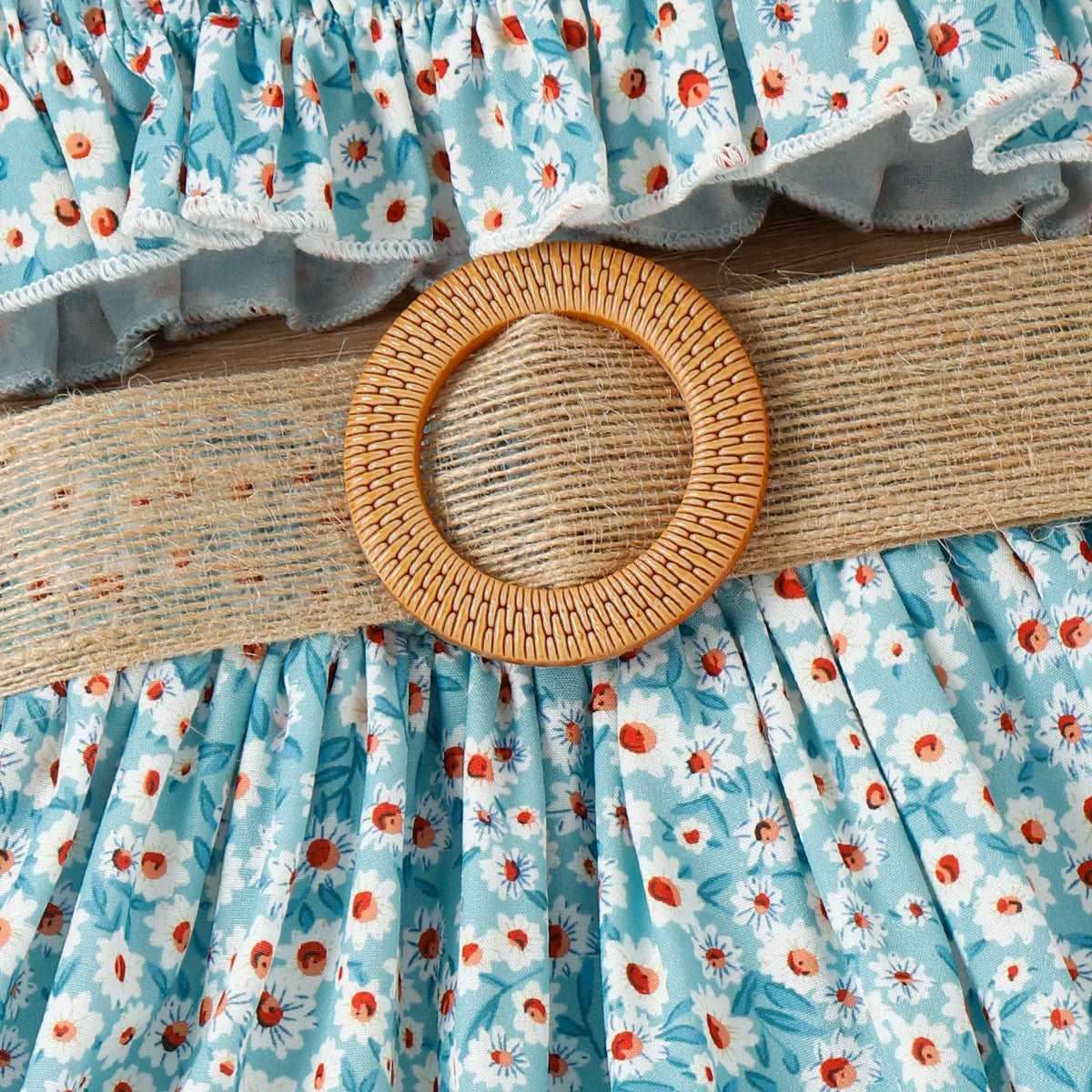 Sweet Floral Smocked Camisole & Skirt Set with Belt - Toddler Girl (2Pcs) - Novo Kids