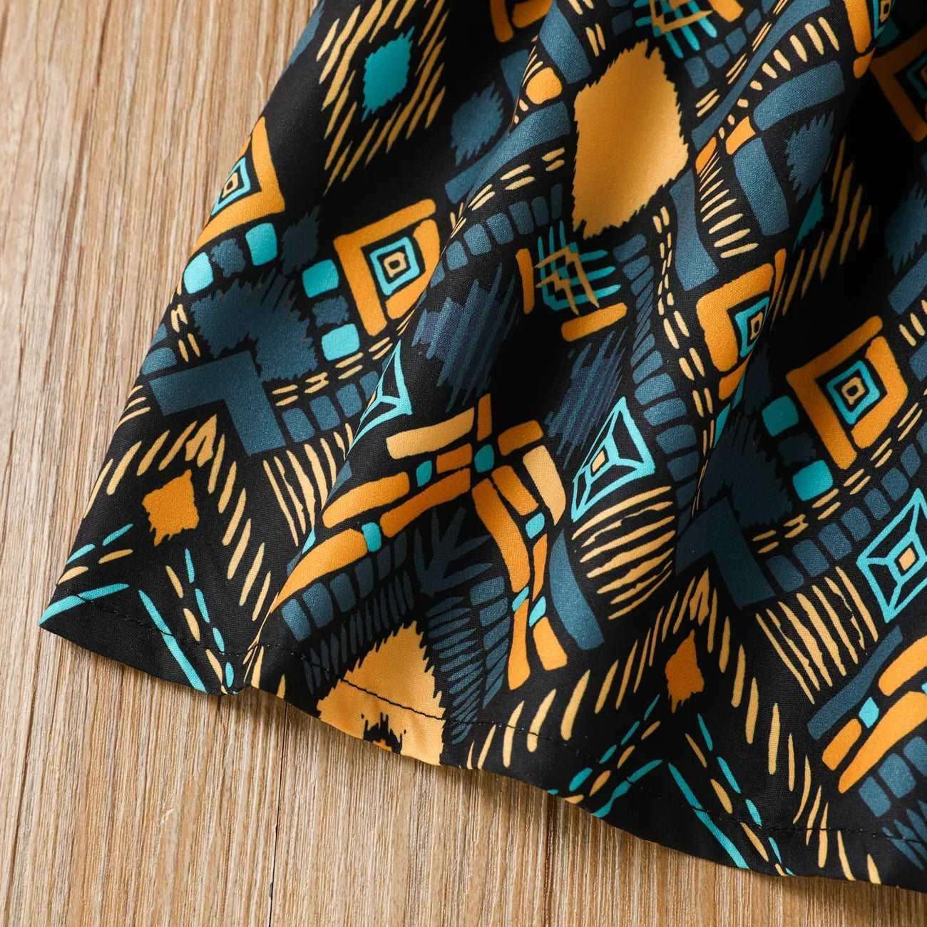 Boho Exotic Graphic Slip Dress with Belt - Toddler Girl - Novo Kids