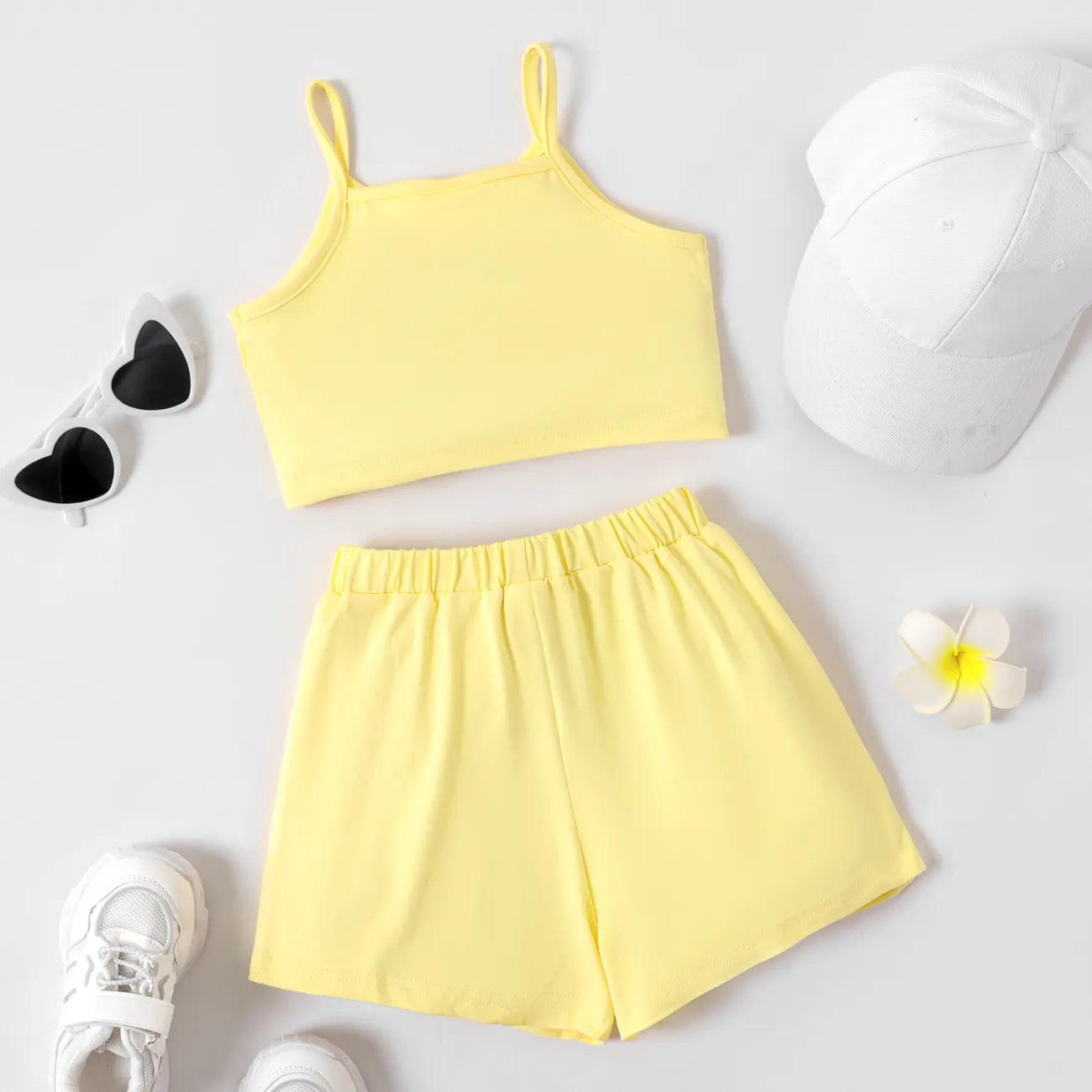 Butterfly Embroidered Camisole and Shorts Set - Kids Girl (2Pcs) - Novo Kids