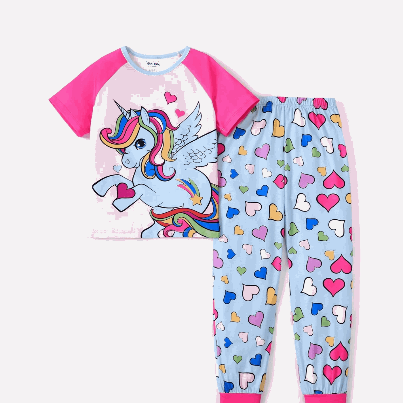 Casual Unicorn Pattern Pajamas Set - Kids Girl (2Pcs) - Novo Kids