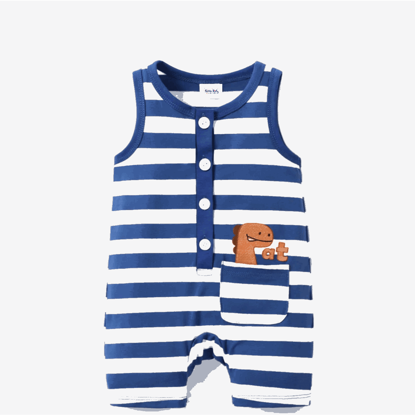 Childlike Dinosaur Pattern Secret Button Jumpsuit - Baby Boy - Novo Kids