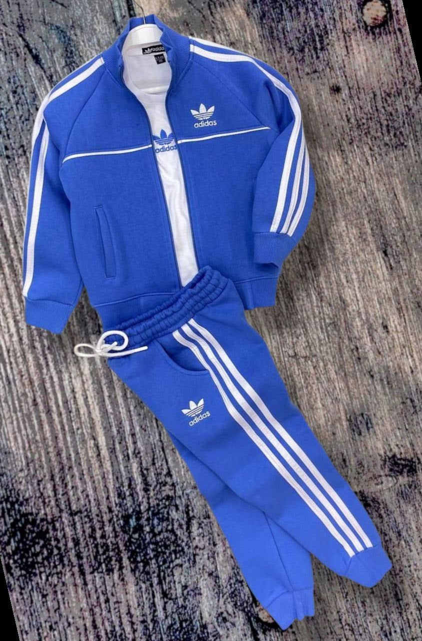 Adidas 3-Piece Blue Tracksuit Set - Kids Boys (2PCs)