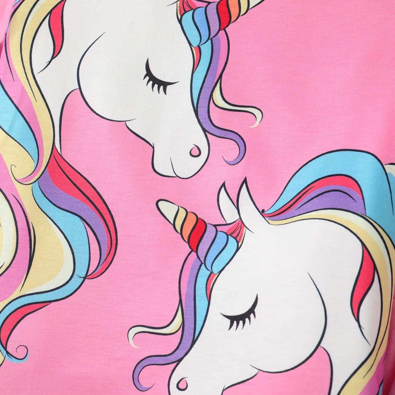 Casual Unicorn Pattern Pajama Set - Kids Girl (2Pcs) - Novo Kids