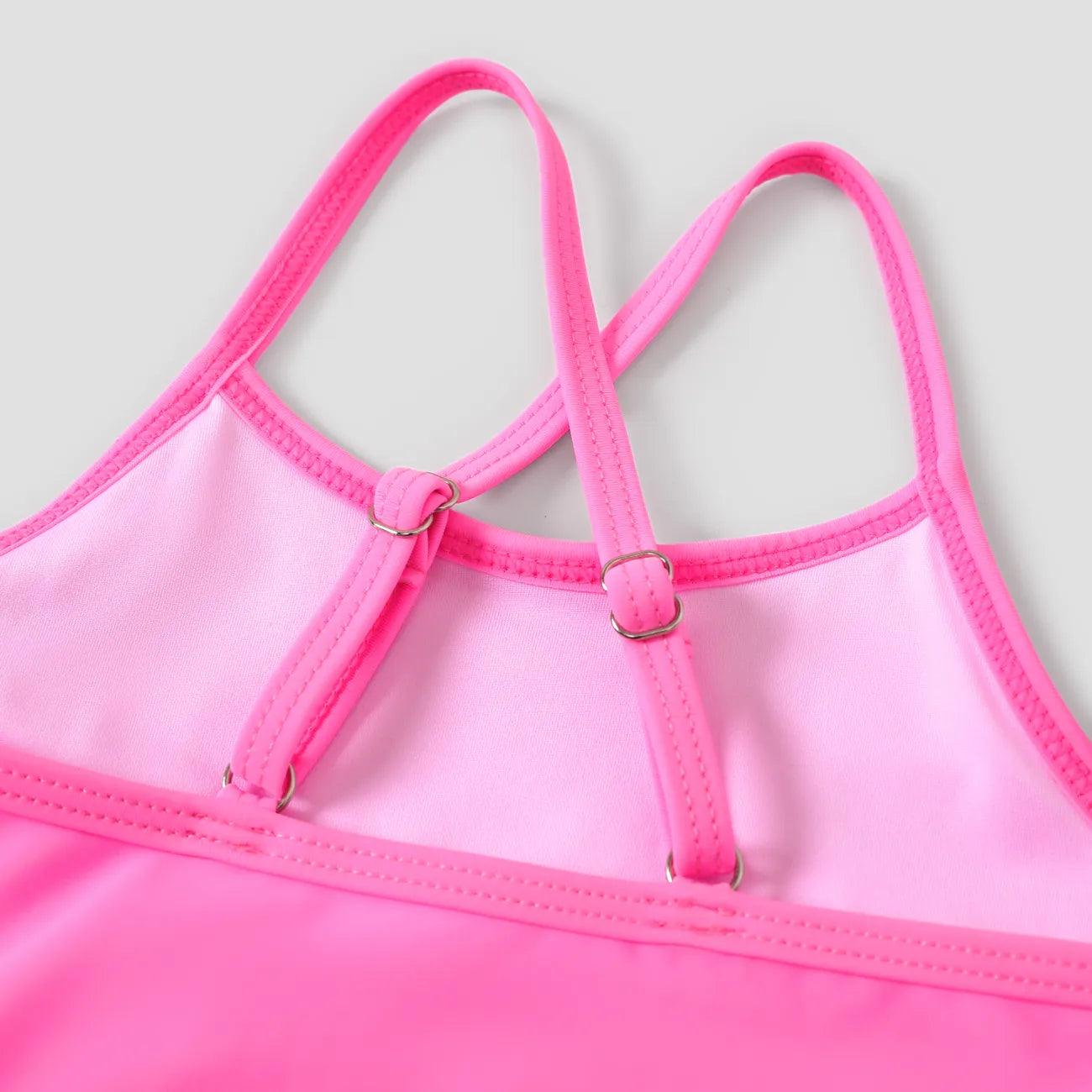 Sweet Tropical Print Swimsuit Set - Kid Girl (3Pcs) - Novo Kids