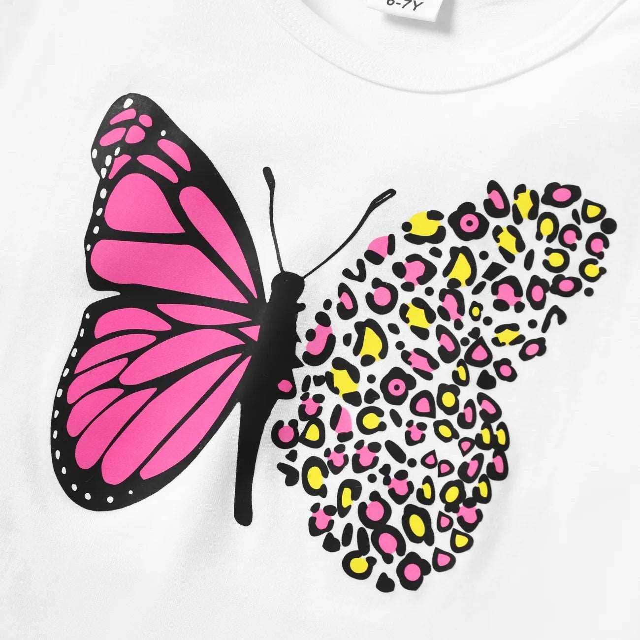 Butterfly Tee and Denim Suit Set - Kids Girl (2Pcs) - Novo Kids