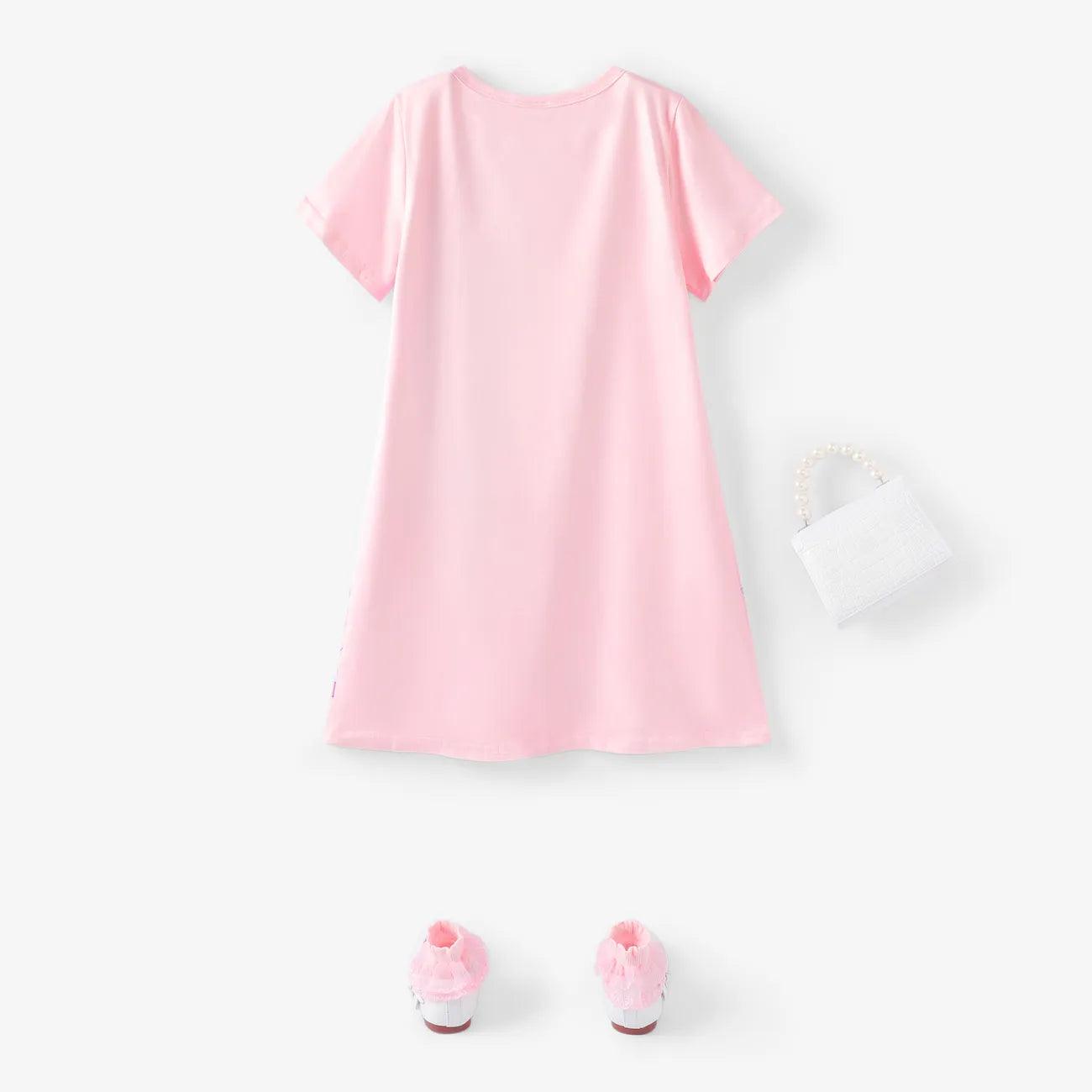 Unicorn Print Short-sleeve Dress - Kids Girl - Novo Kids