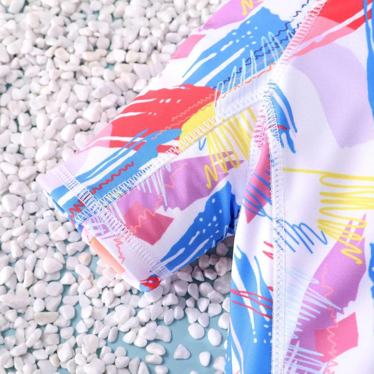 Childlike Graffiti Swimsuit with Stand Collar - Toddler Boy/Girl - Novo Kids