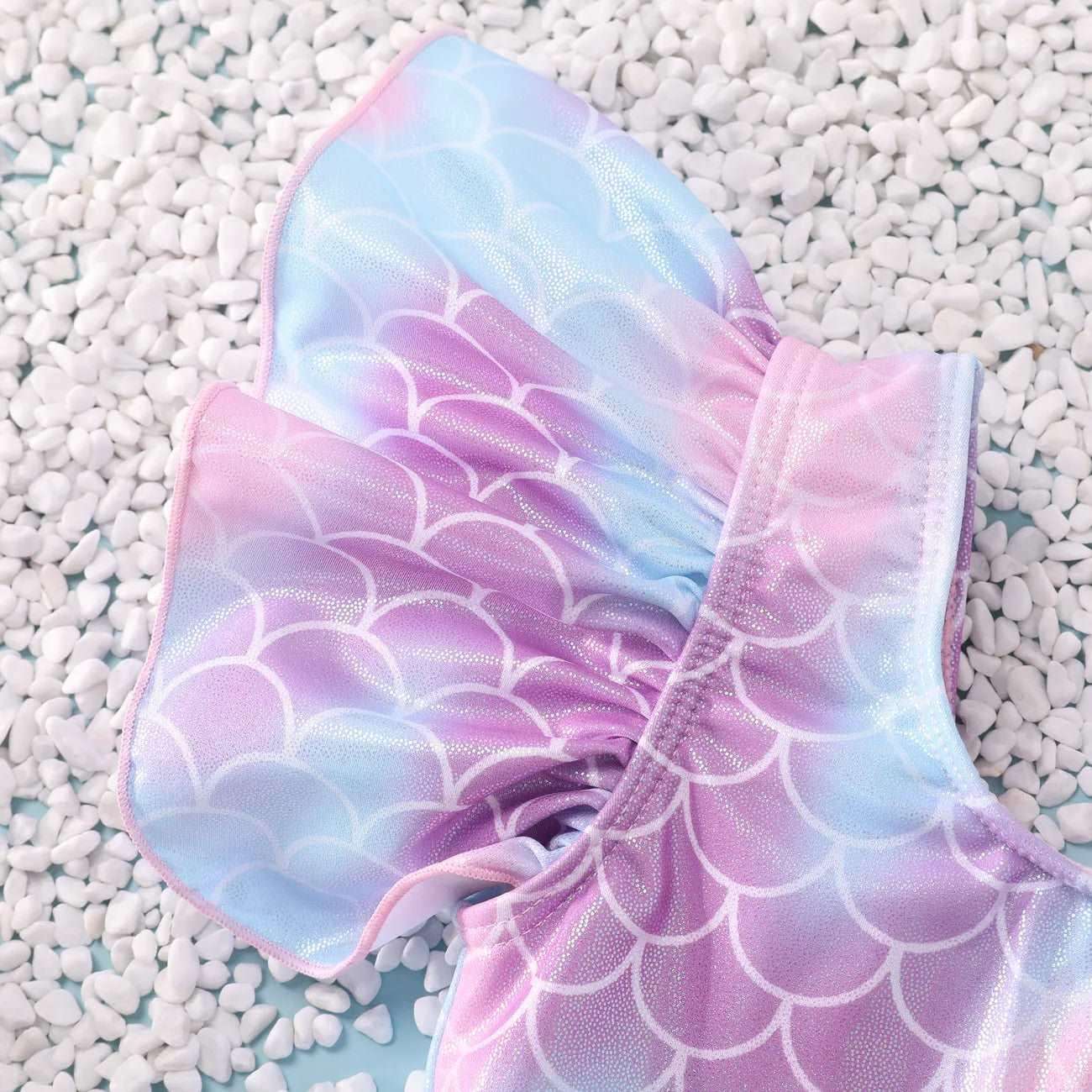 Casual Ruffle Edge Swimsuit, Headband, and Hat Set - Toddler Girl (3Pcs) - Novo Kids