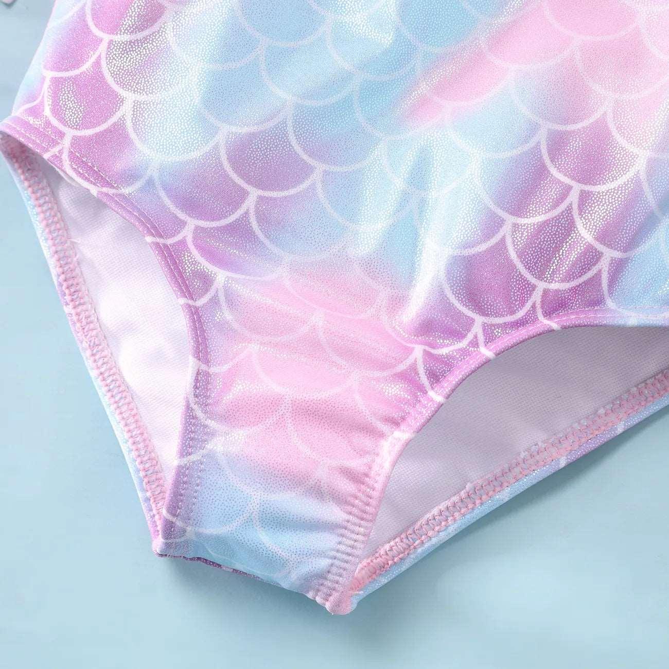 Casual Ruffle Edge Swimsuit, Headband, and Hat Set - Toddler Girl (3Pcs) - Novo Kids