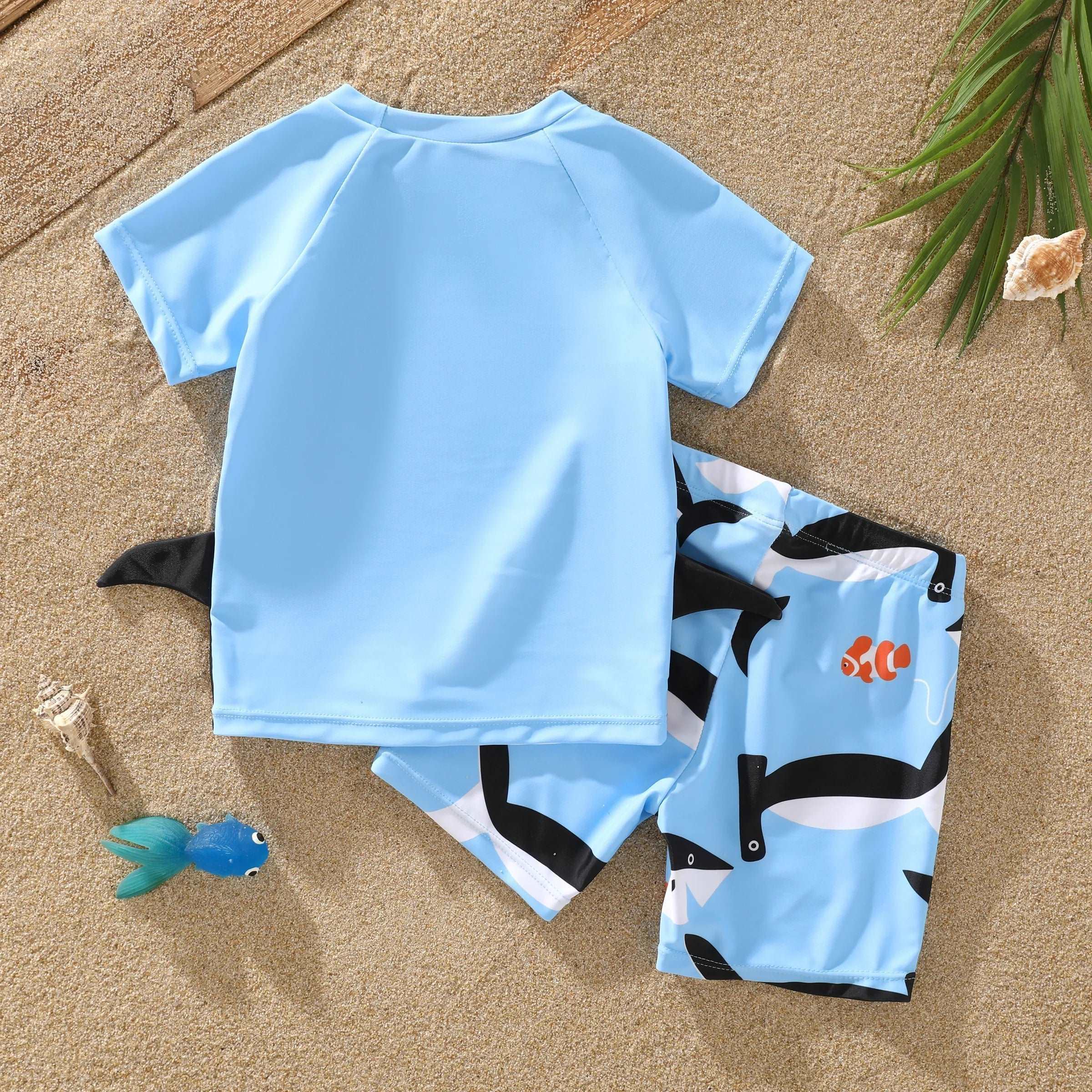 Shark Print Swimsuit Set - Toddlers/Kids Boy (2Pcs) - Novo Kids