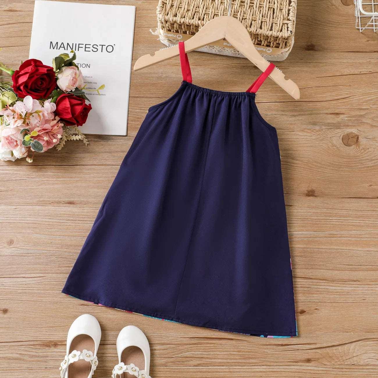 Childlike Animal Print Dress with Hanging Strap - Toddler Girl - Novo Kids