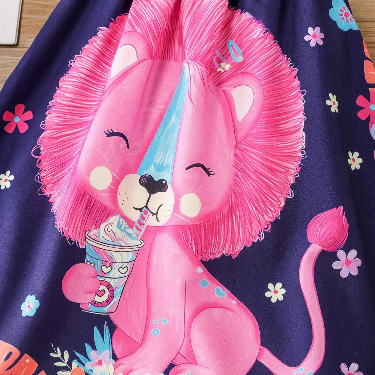 Childlike Animal Print Dress with Hanging Strap - Toddler Girl - Novo Kids