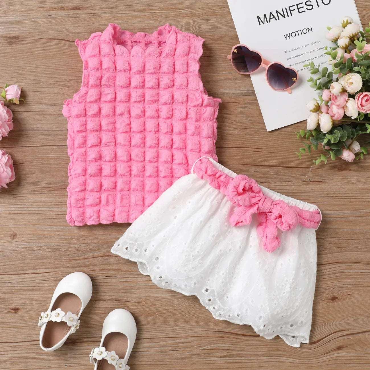 Sweet Sleeveless Dress Set - Toddler Girl (2pcs - Novo Kids