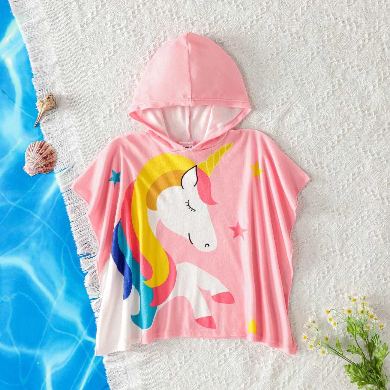 Unicorn Hooded Swim Towel- Toddler Girl - Novo Kids