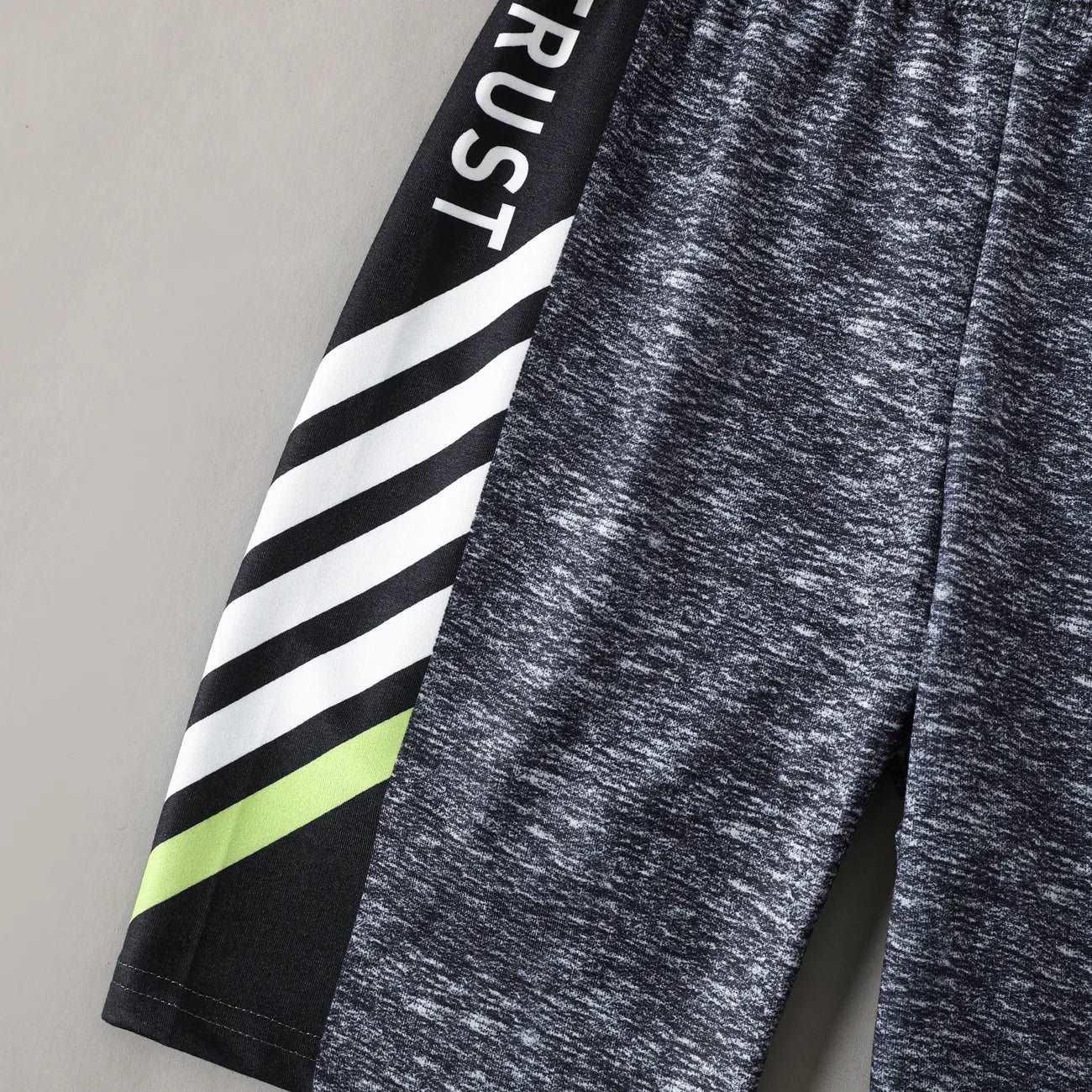 Sporty Letter Print Tee & Shorts Set - Kid Boy (2pcs) - Novo Kids