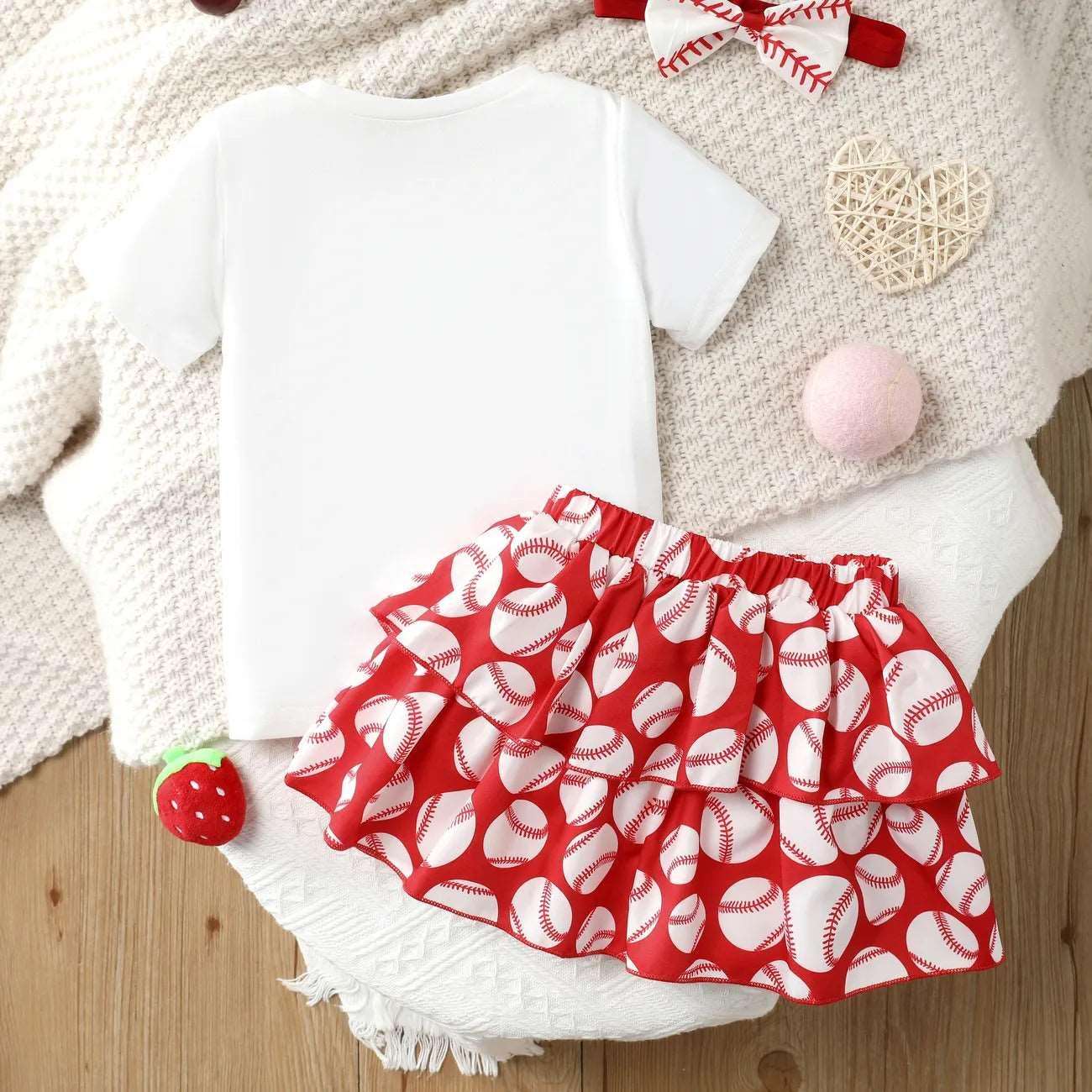 Sporty Ball Set with Ruffle Edge - Toddler Girl (2Pcs) - Novo Kids