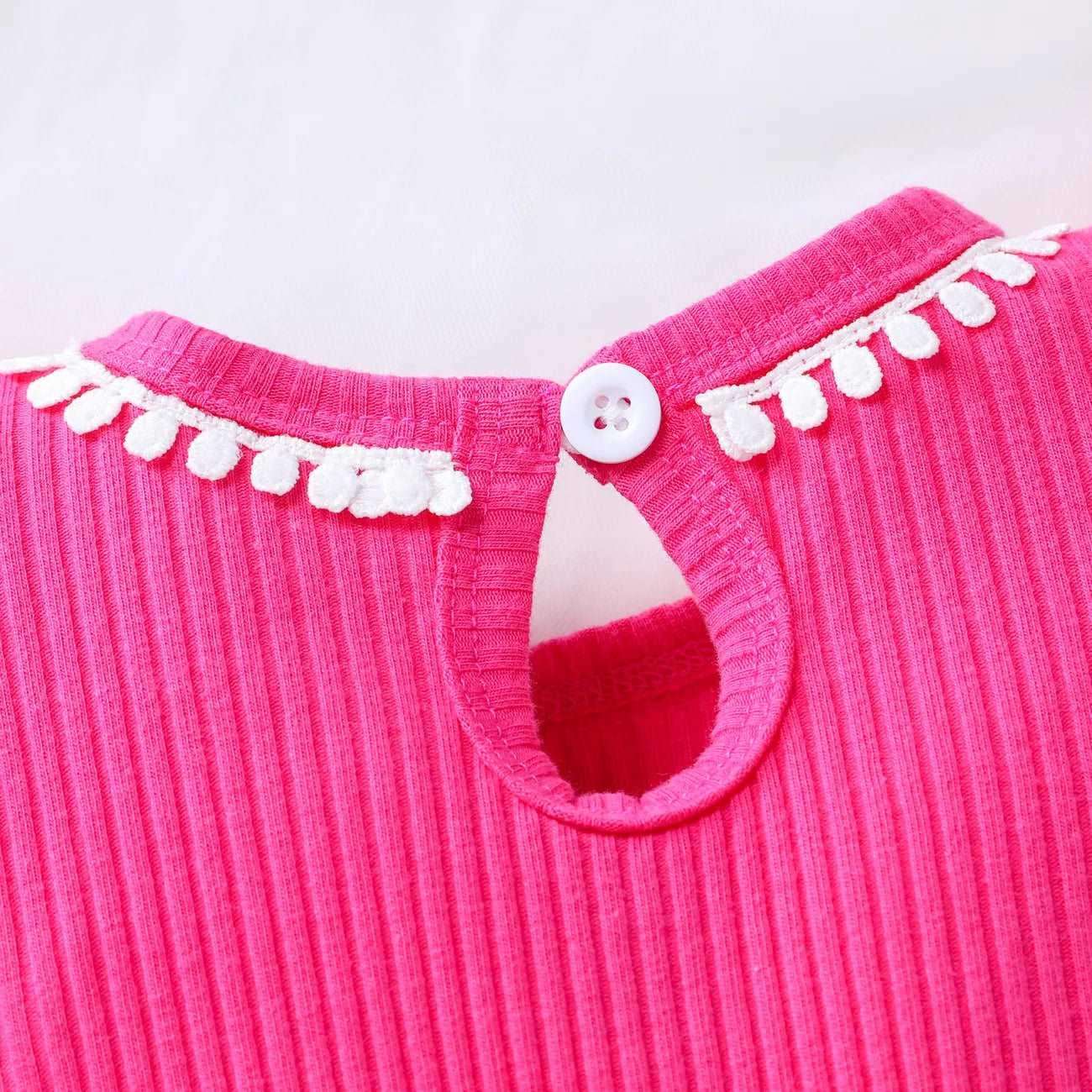 Sweet Mesh Solid Pink Butterfly Dresses & Hairpin Set - Baby Girl (2Pcs) - Novo Kids