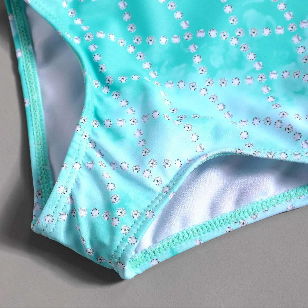 Sweet Swimsuit with Marine Elements & Ruffle Edge- Baby Girls (2pcs) - Novo Kids