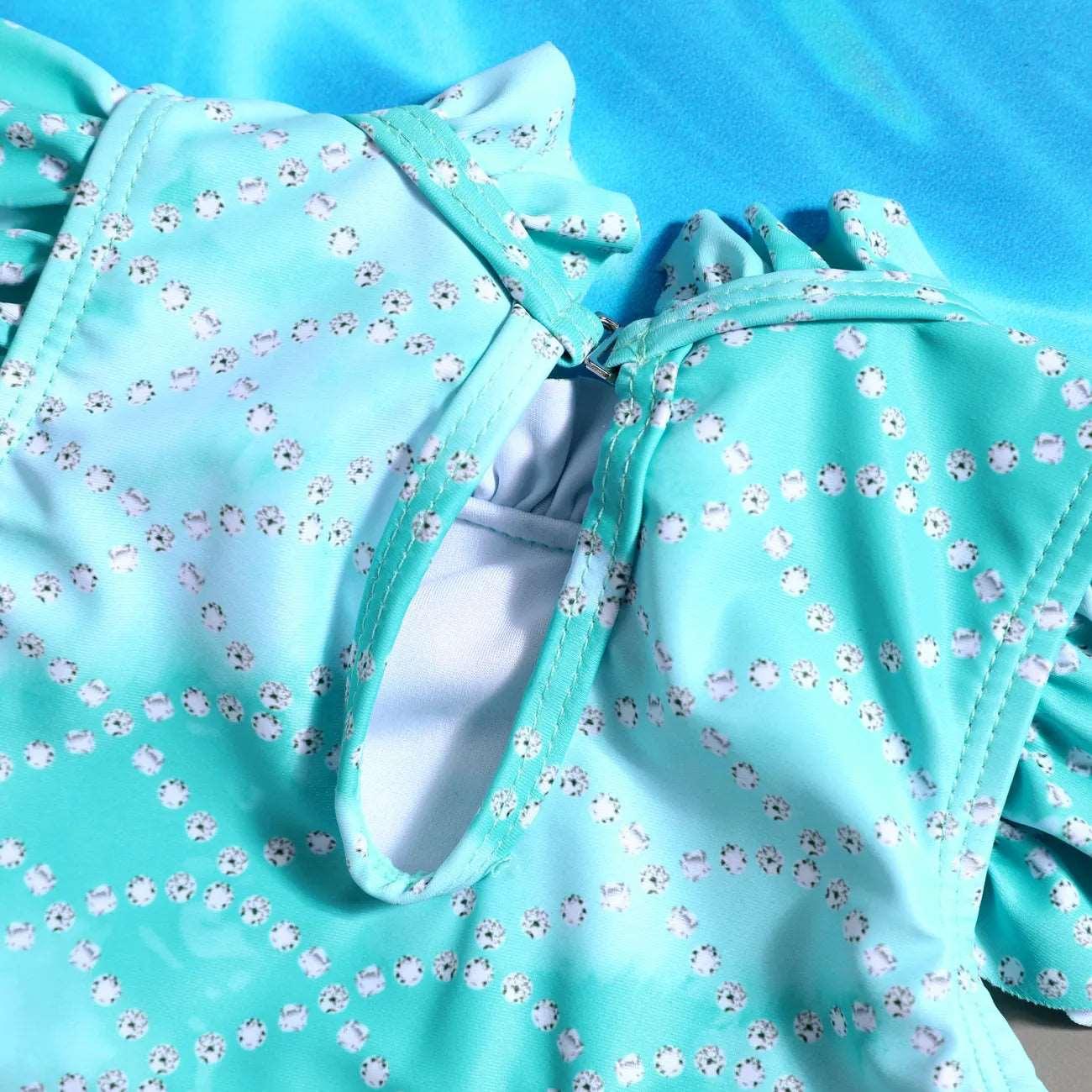 Sweet Swimsuit with Marine Elements & Ruffle Edge- Baby Girls (2pcs) - Novo Kids